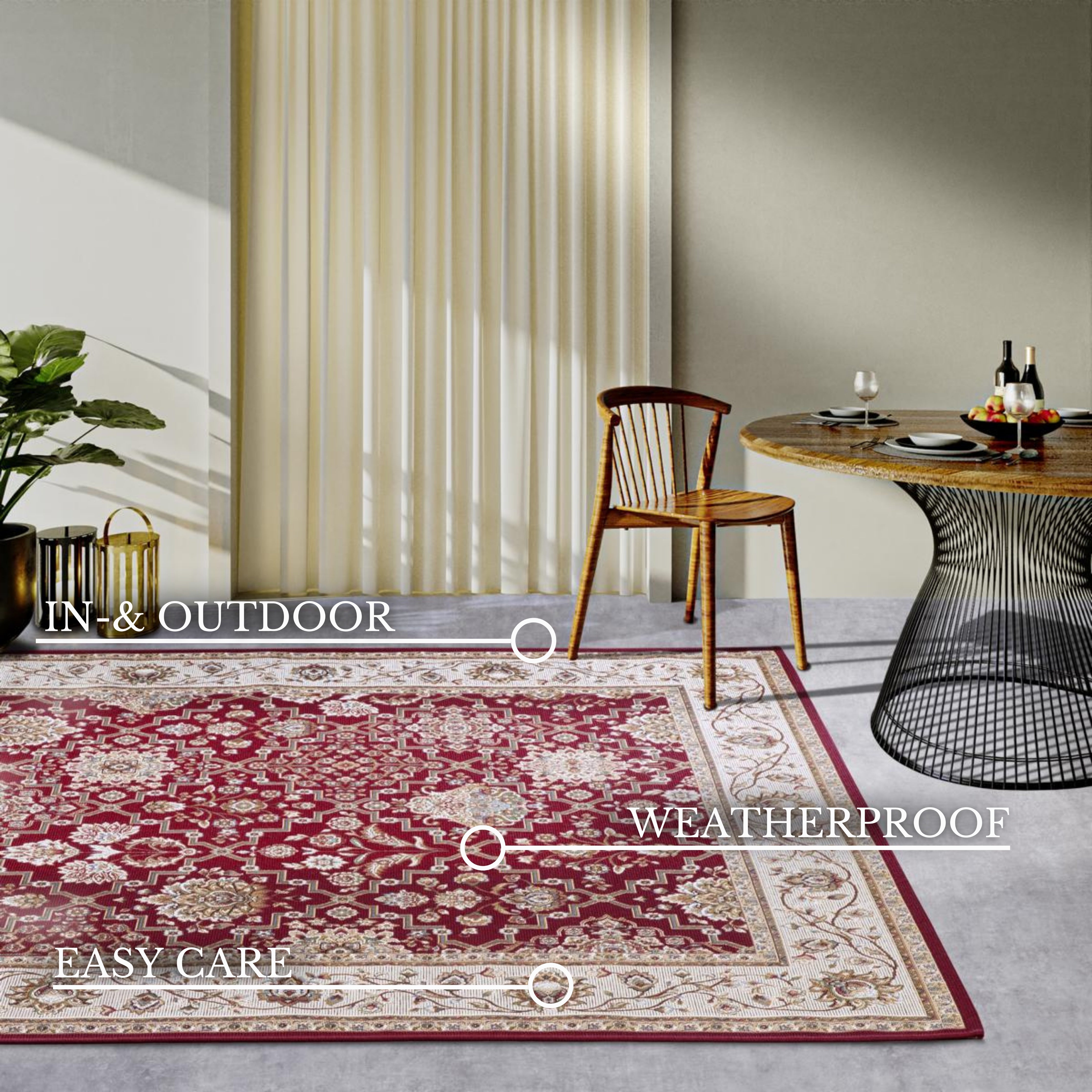 VILLEROY & BOCH 106057 - INDENDØRS OG UDENDØRS TÆPPE, PIERRE RØD-CREME