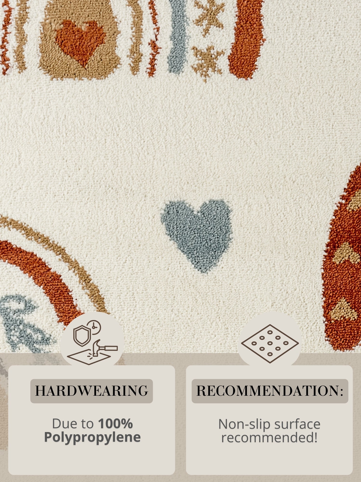 EVENTYR BØRNETÆPPE BOWIE, CREME MULTI