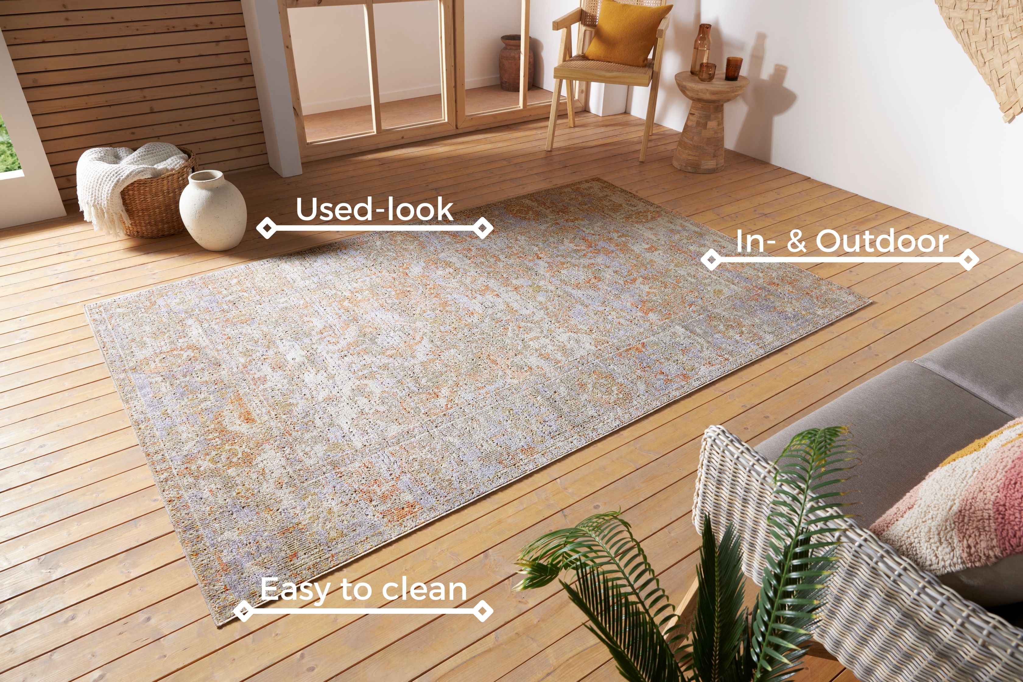 HANSE HOME CAIRO TÆPPE, CREME-RØD 105587