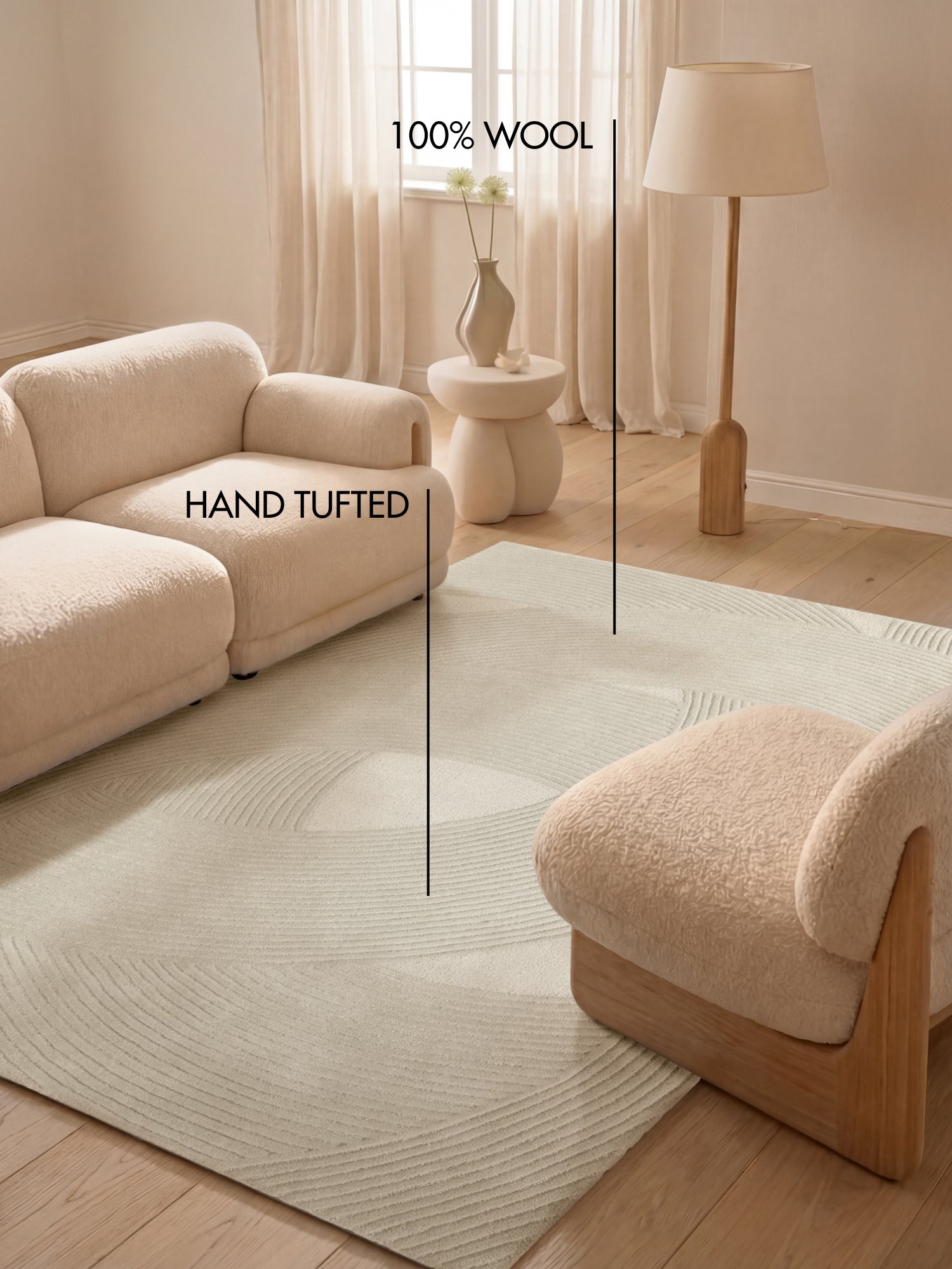 TED BAKER KENSINGTON ULD TÆPPE, VICTORIA CREME