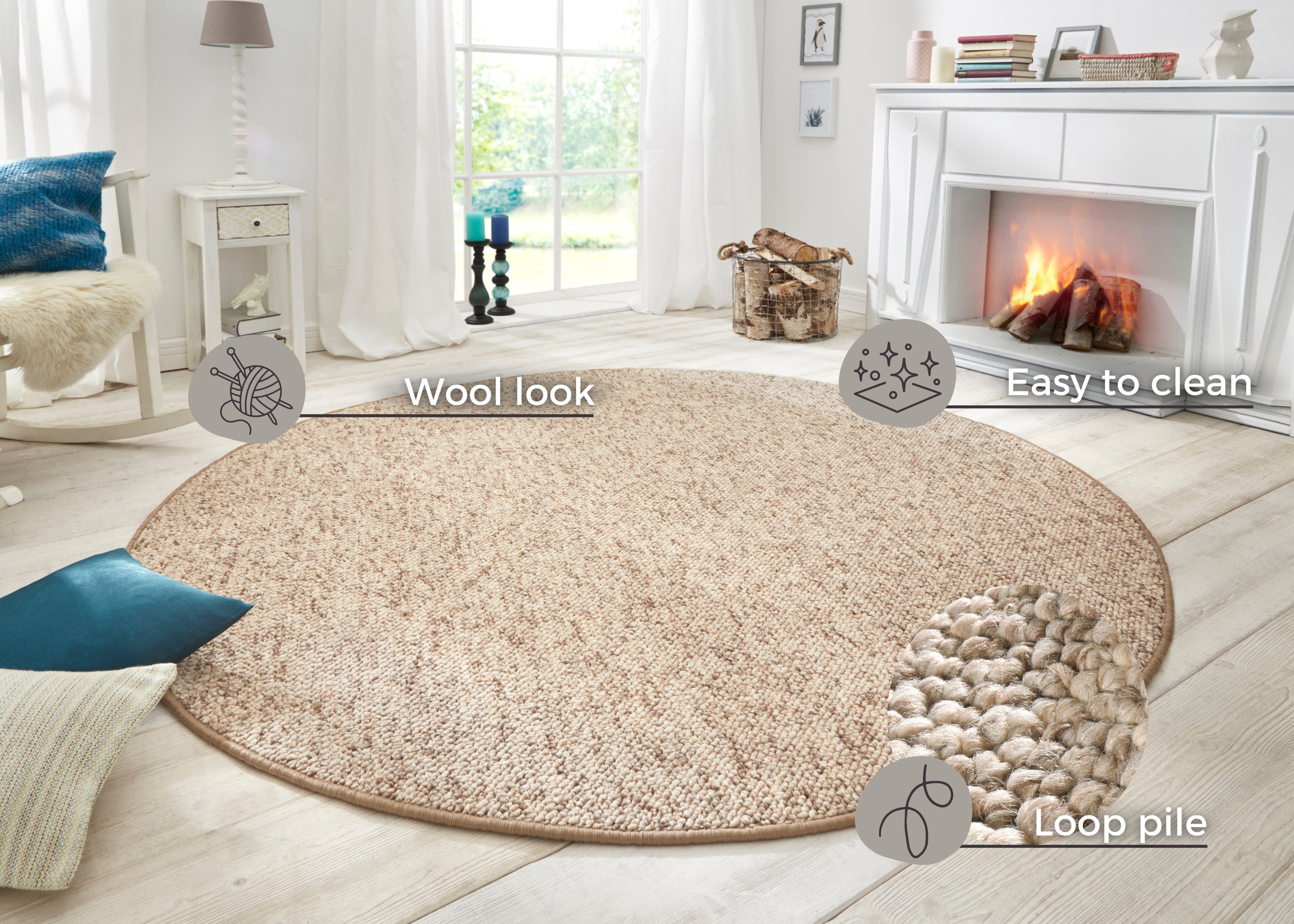 HANSE HOME WOLLY TÆPPE, BEIGE BRUN 102842