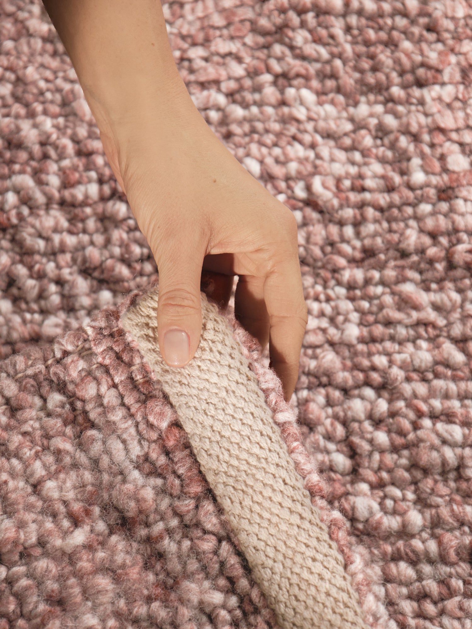 TED BAKER NOTTING HILL SOFT BOUCLE KORTLUVET TÆPPE, PORTOBELLO RUST ROSA