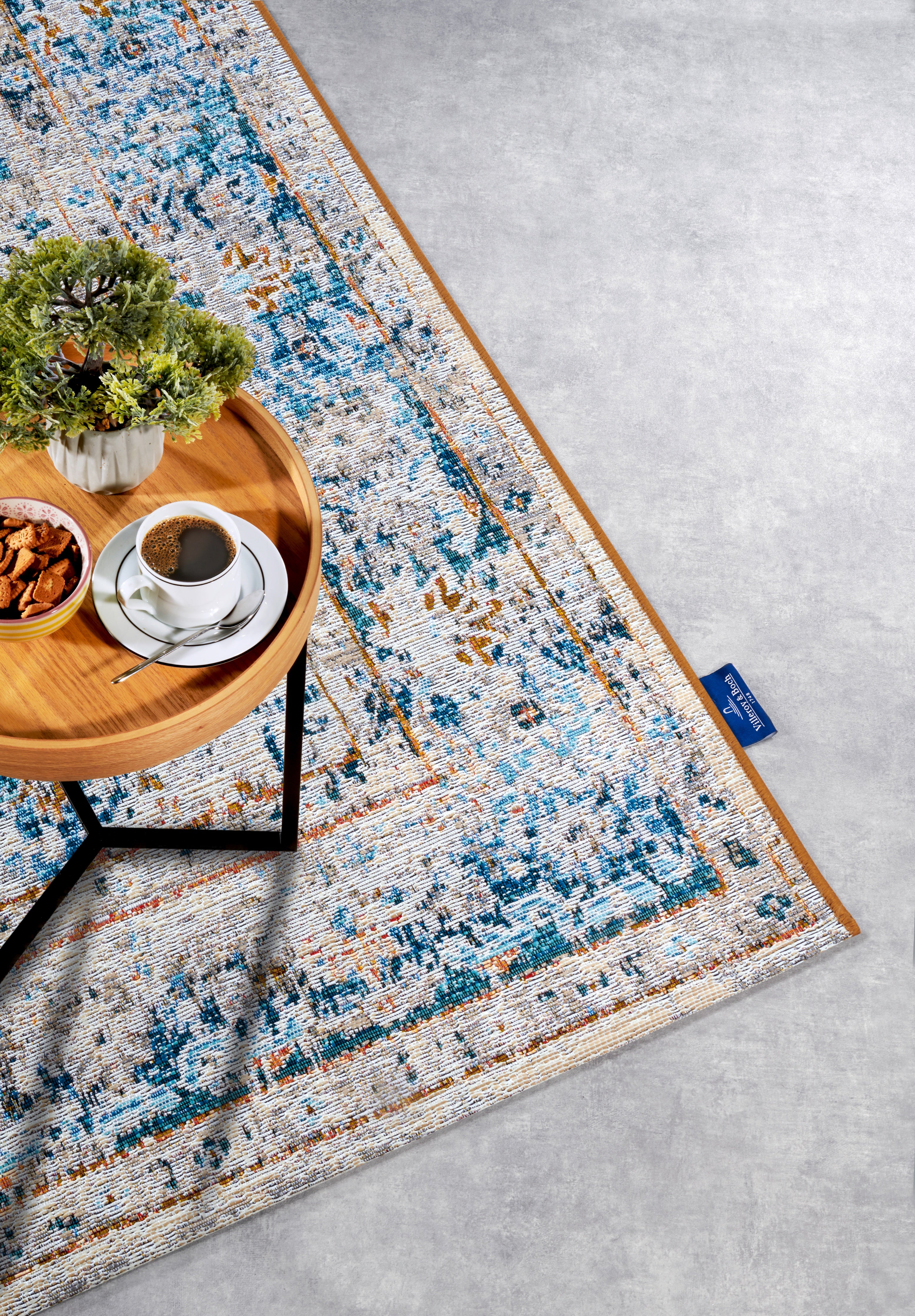 VILLEROY & BOCH 106064 - INDENDØRS OG UDENDØRS TÆPPE, RENE CREME-BLÅ