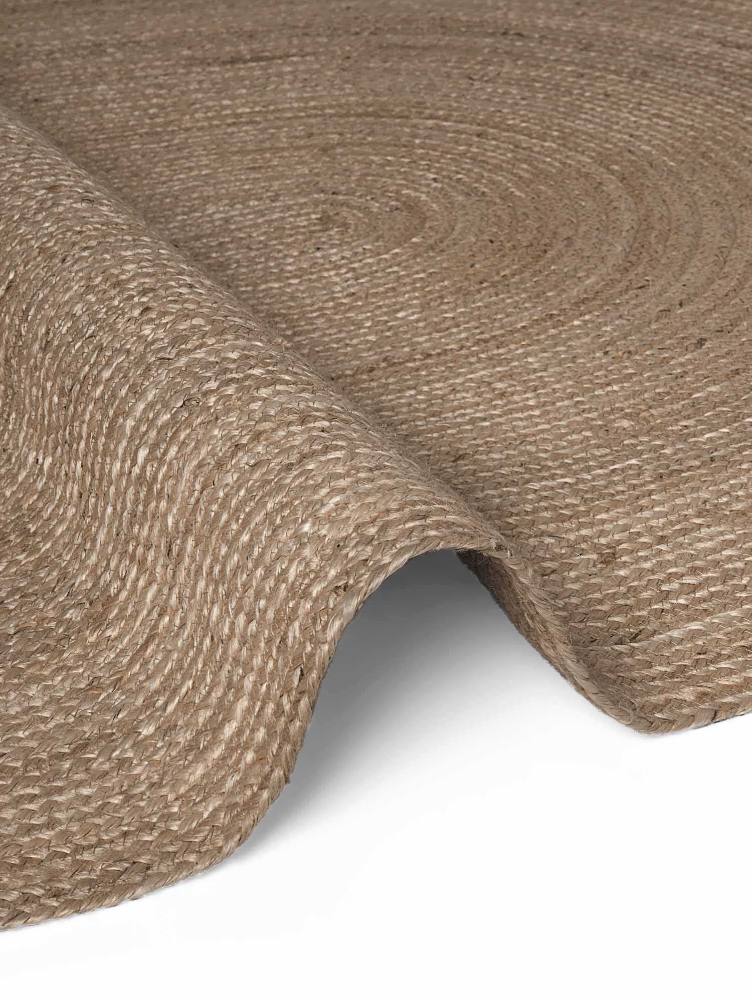 JUTE FLETET TÆPPE RANGPUR OVAL, NATURLIG GRÅBRUN