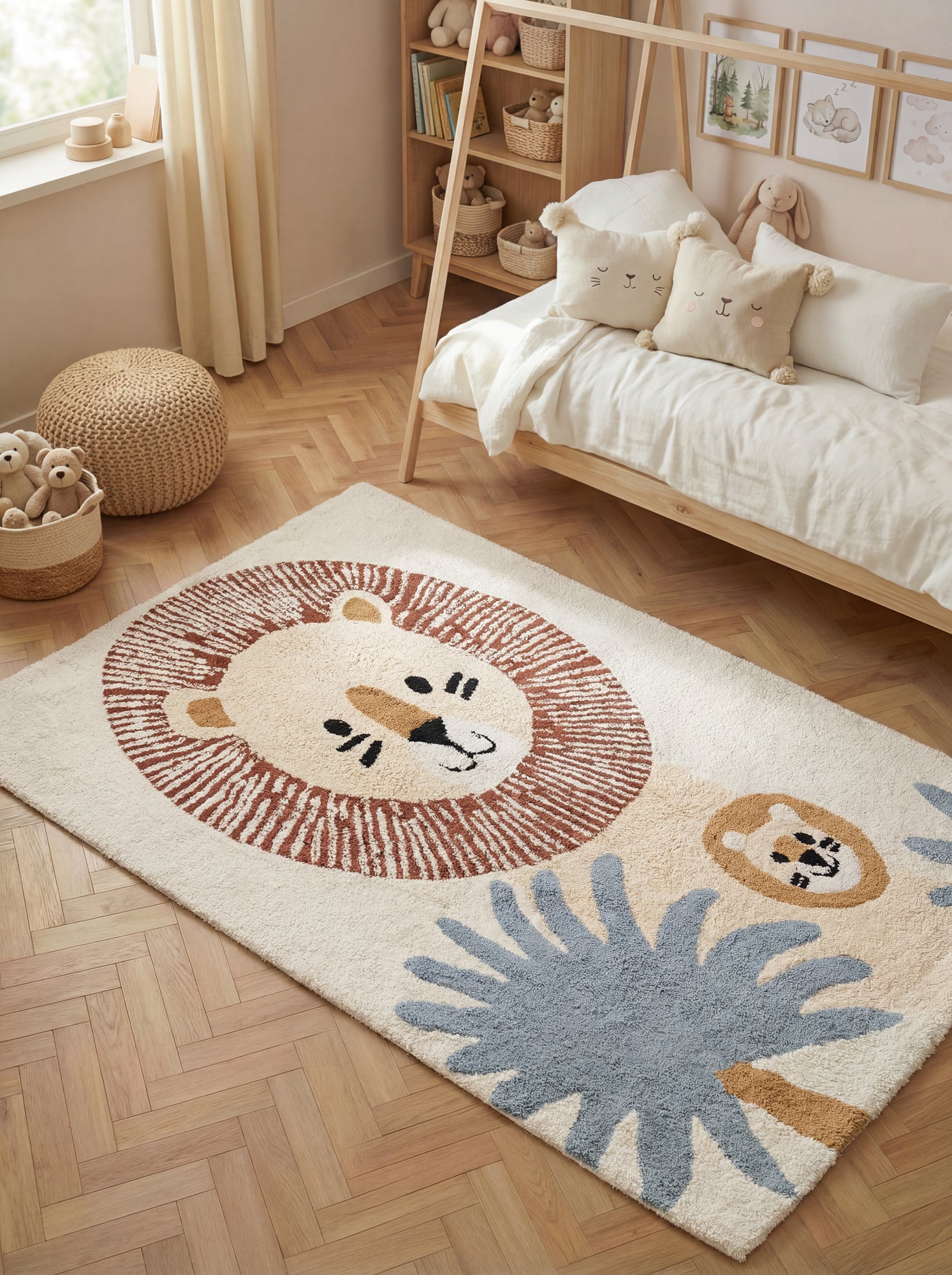 SNUGGLE BØRNETÆPPE, LEANDER CREME MULTI