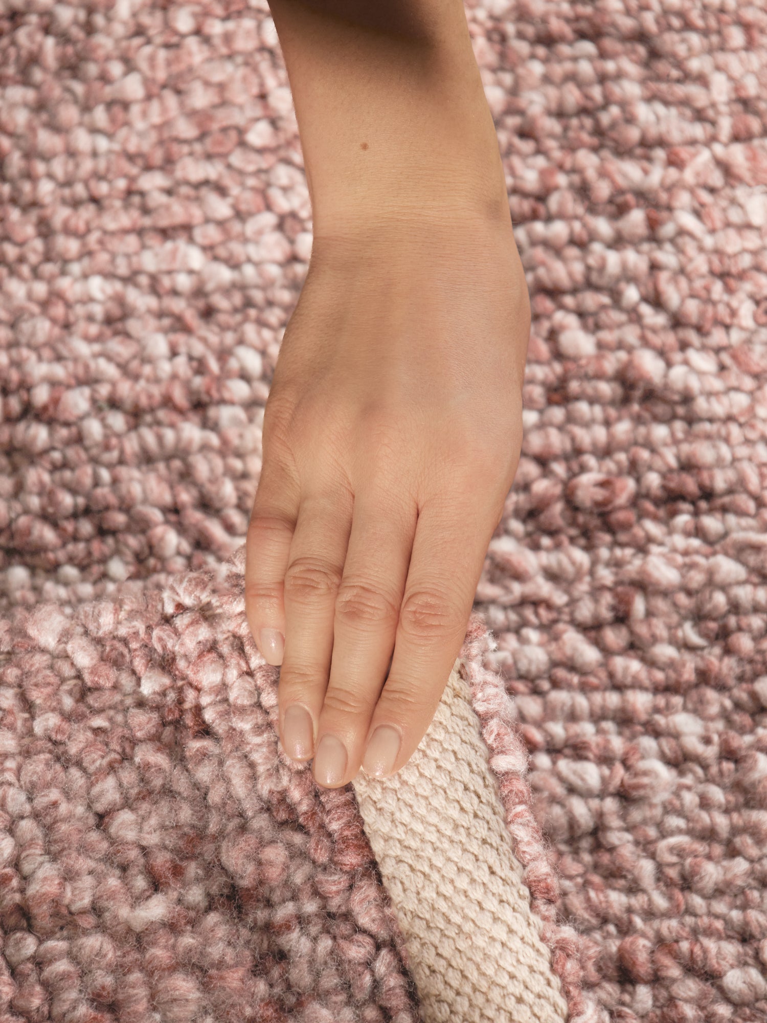 TED BAKER NOTTING HILL SOFT BOUCLE KORTLUVET TÆPPE, PORTOBELLO RUST ROSA
