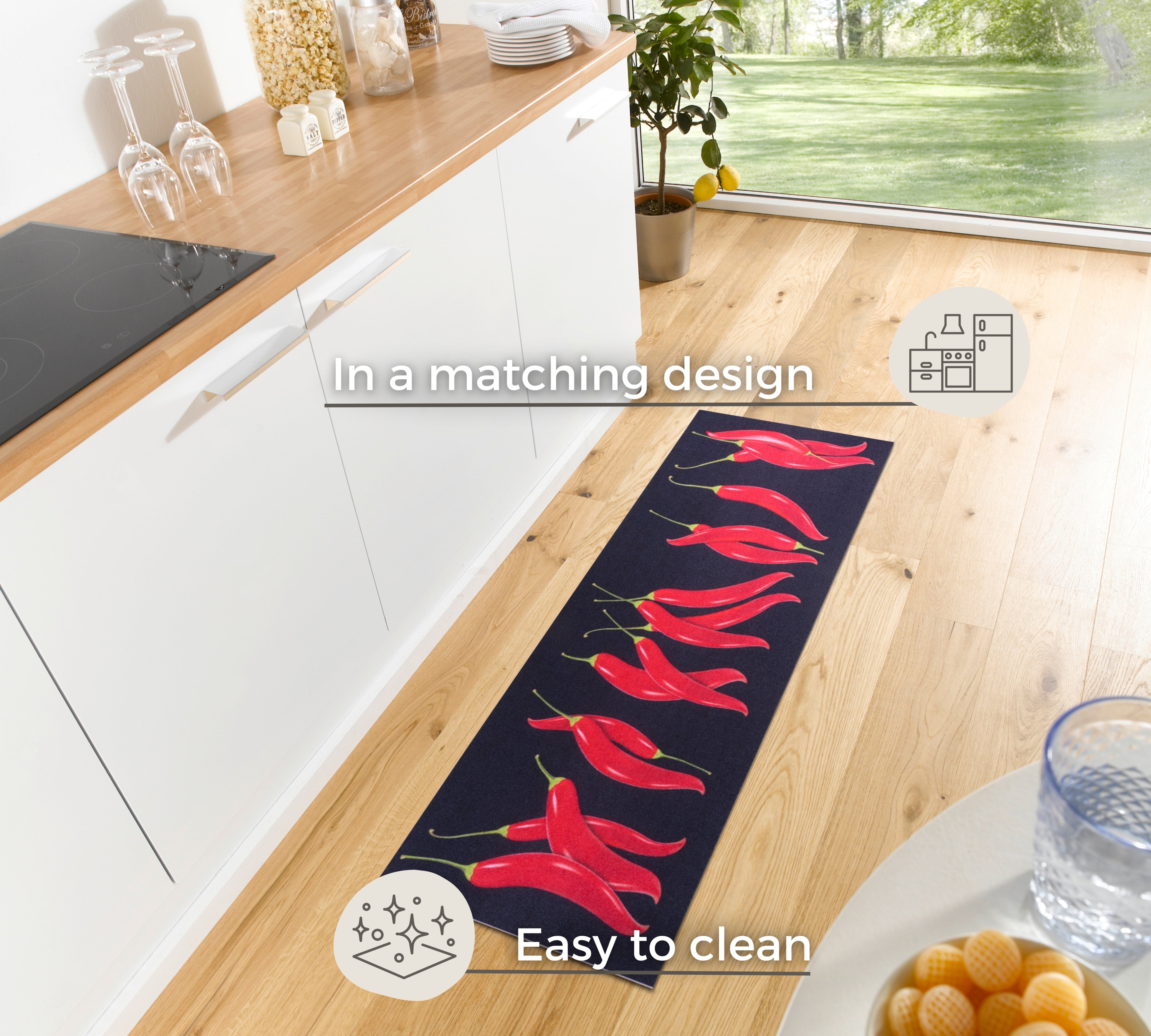 HANSE HOME COOK&CLEAN CHILI DANCE KØKKENTÆPPE 105727, STR. 50x150 CM