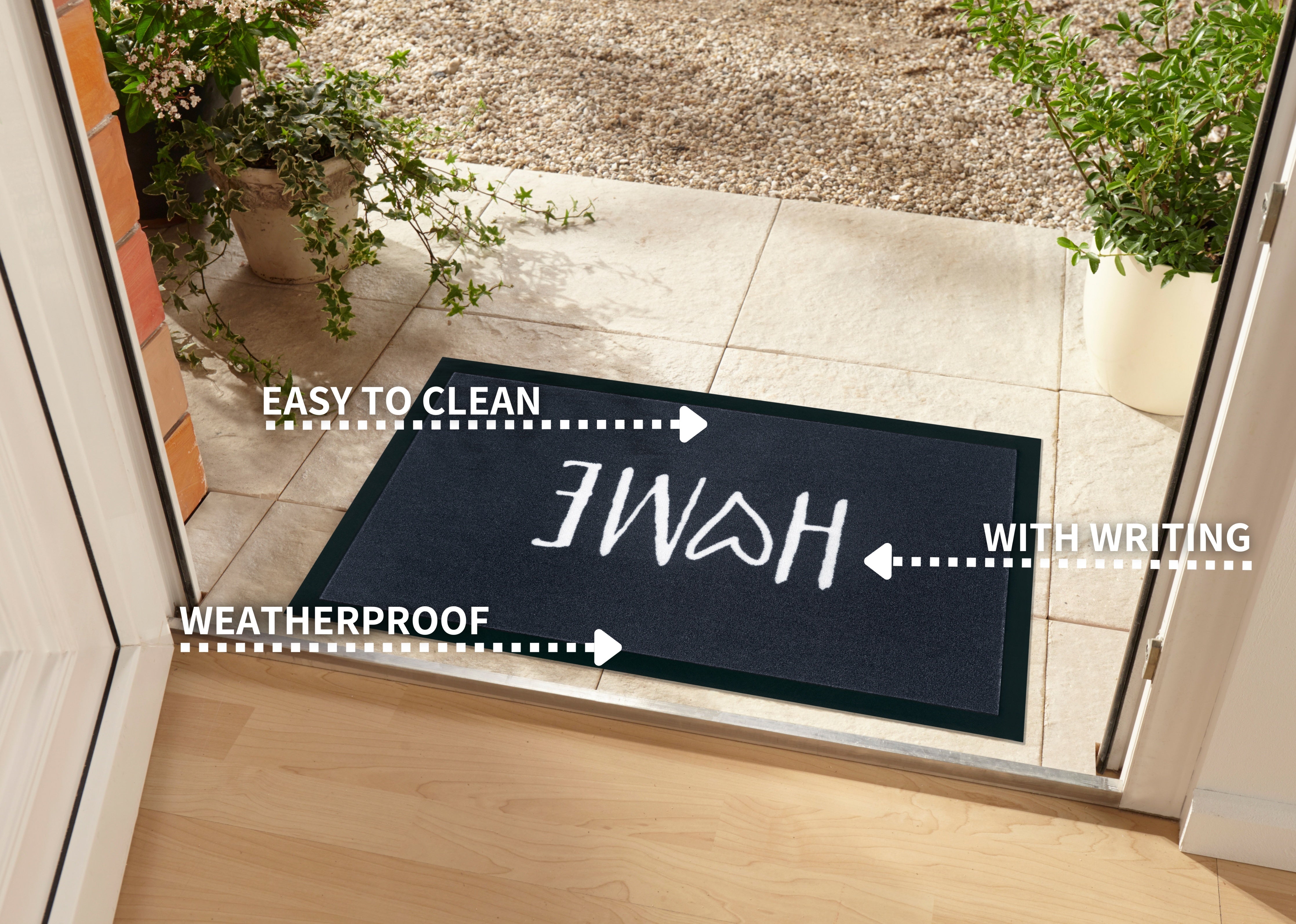 HANSE HOME WITH WRITTING MÅTTE HOME, ANTRACIT, CREME 104503