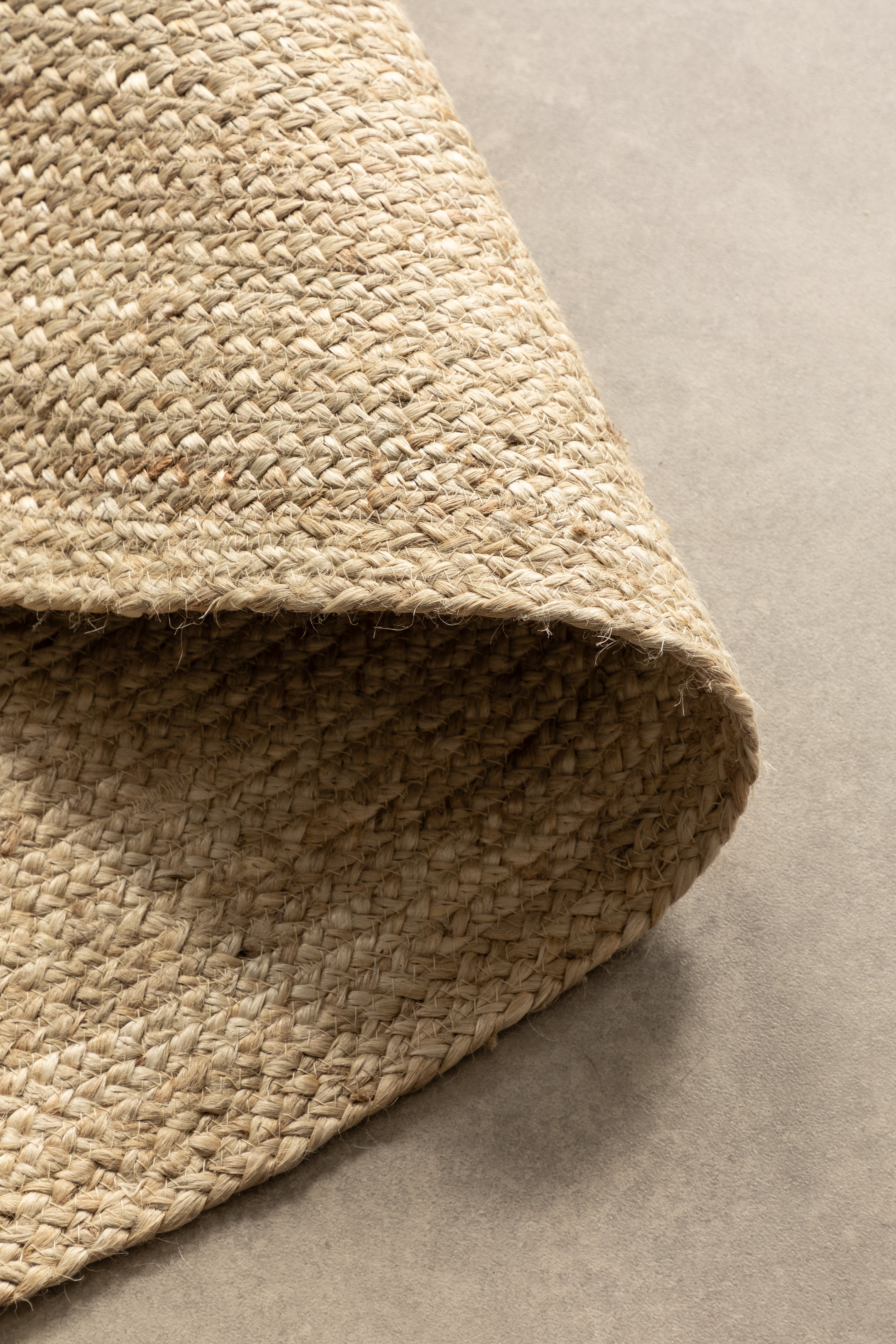 JUTE FLETTET TÆPPE, NATURAL IVORY 106007