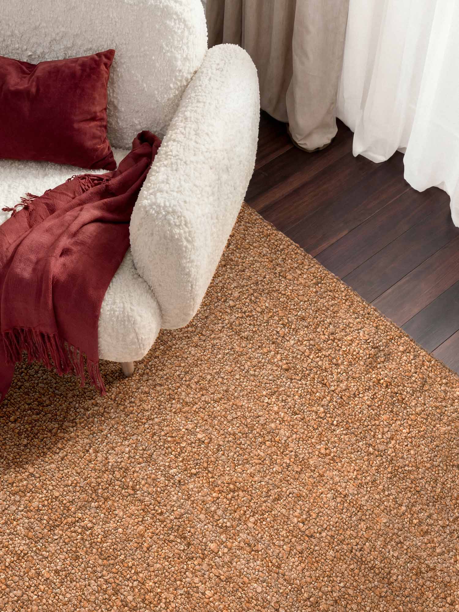 TED BAKER NOTTING HILL SOFT BOUCLE KORTLUVET TÆPPE, PORTOBELLO BEIGE