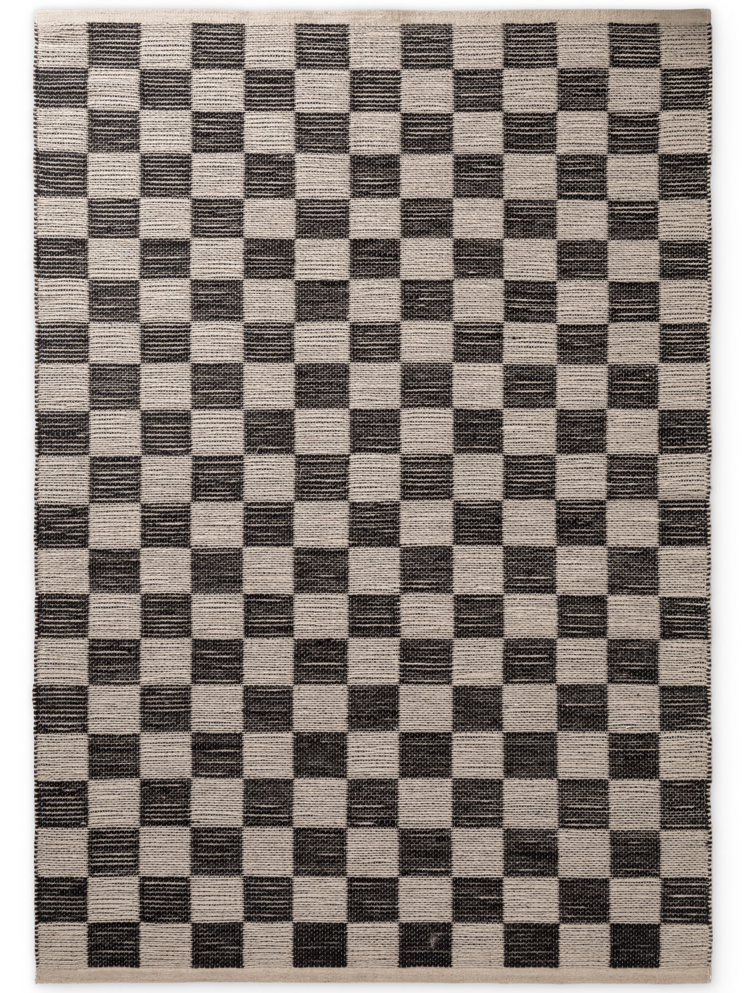 HANDLOOM JUTE TÆPPE REX, NATURLIG HVID-SORT
