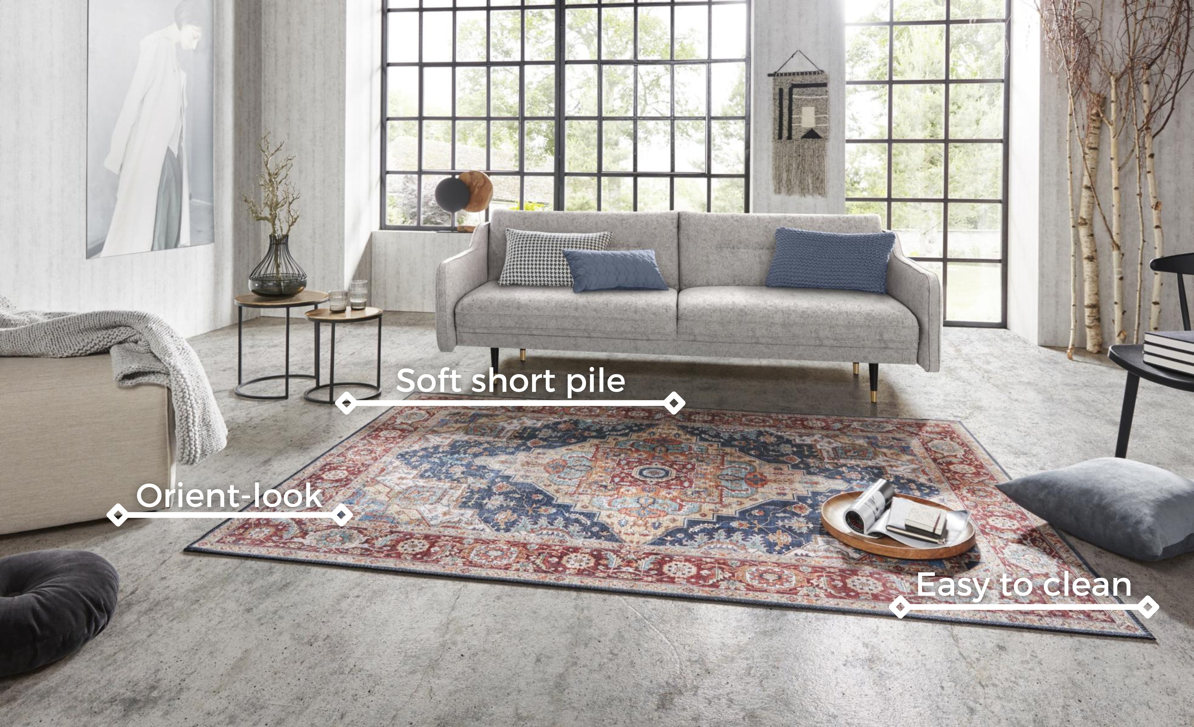 HANSE HOME ASMAR TÆPPE, INDIGO-BLÅ 104017