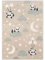 EVENTYR BØRNETÆPPE DREAMY PANDA, BEIGE MULTI