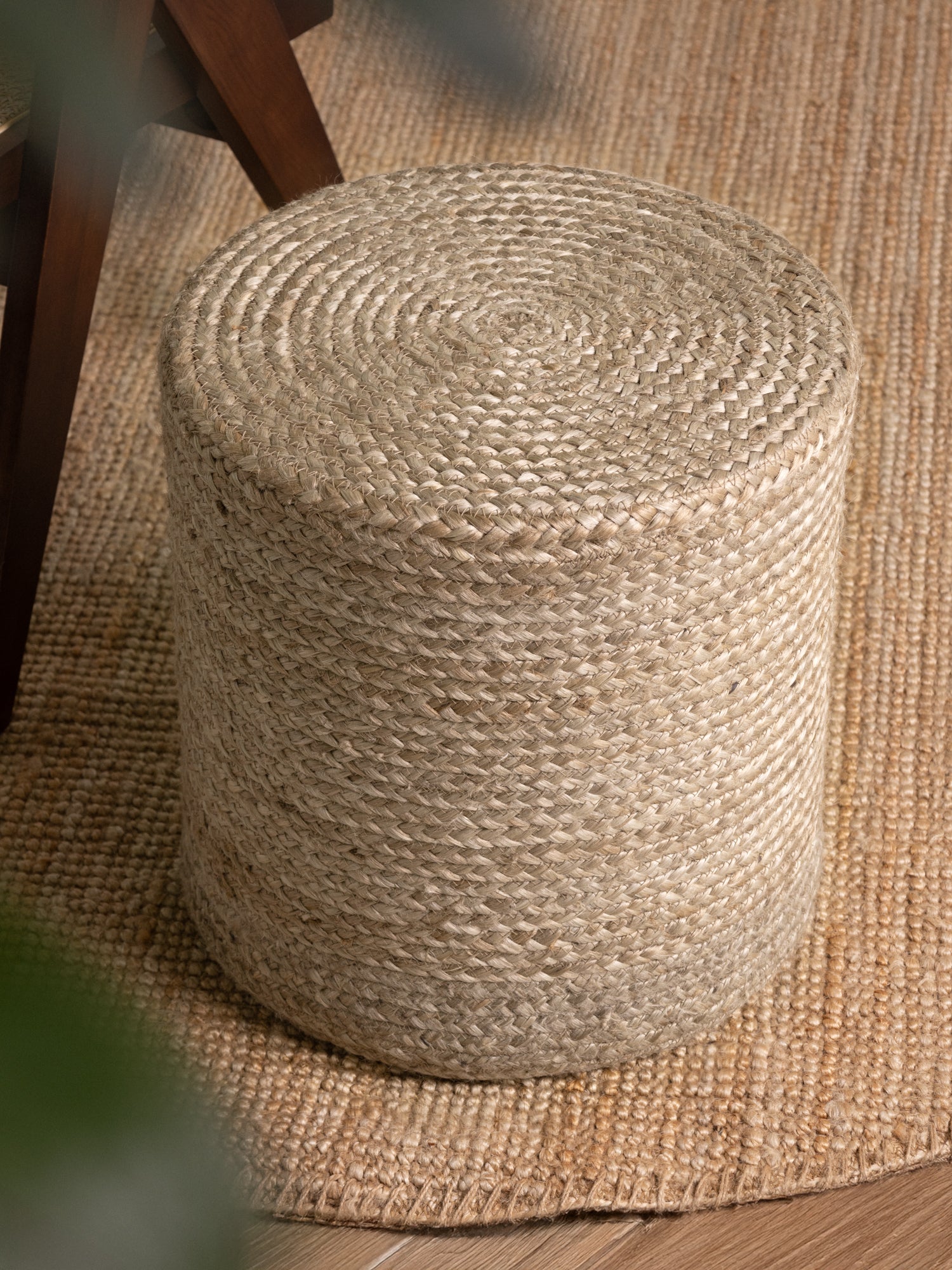 JUTZA JUTE PUF, 106235 NATURLIG GREIGE