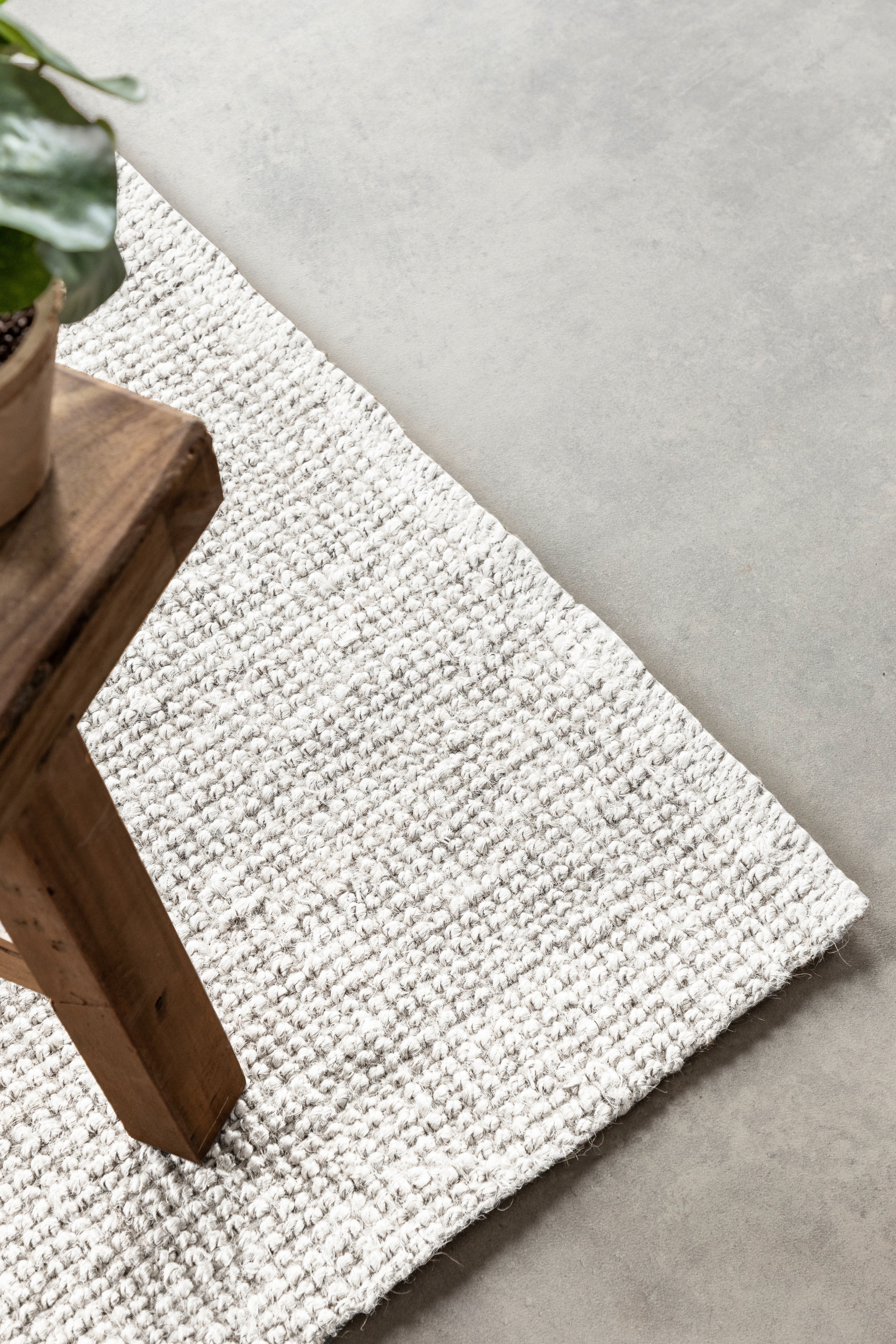 BOUCLE JUTE TÆPPE JAIPUR, HVID