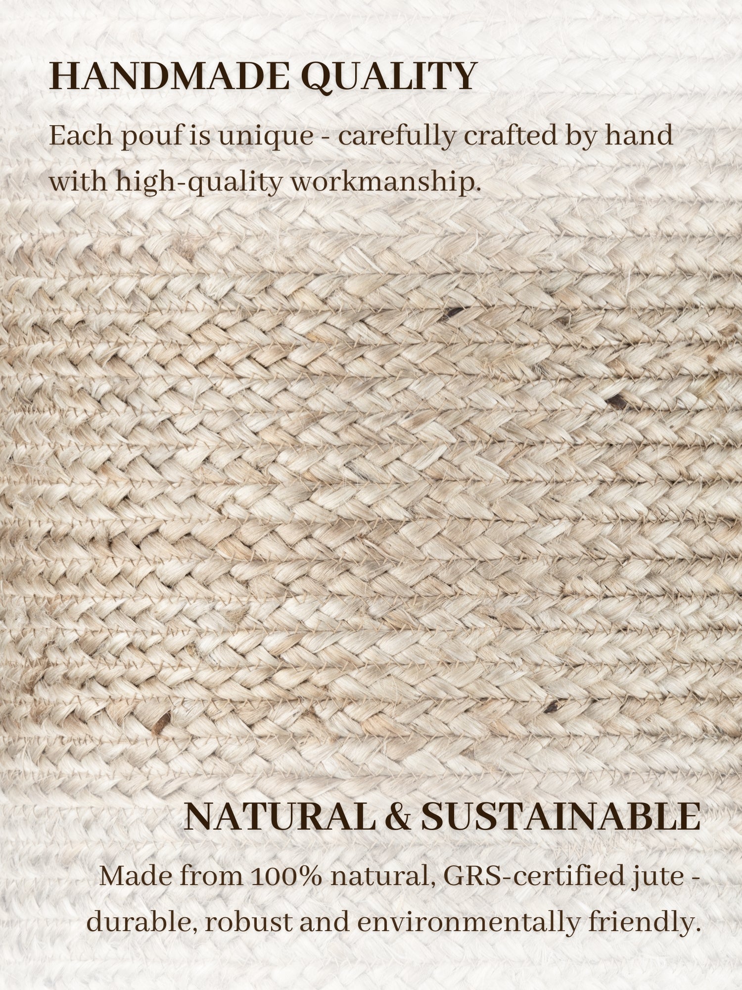 JUTZA JUTE PUF, 106235 NATURLIG GREIGE