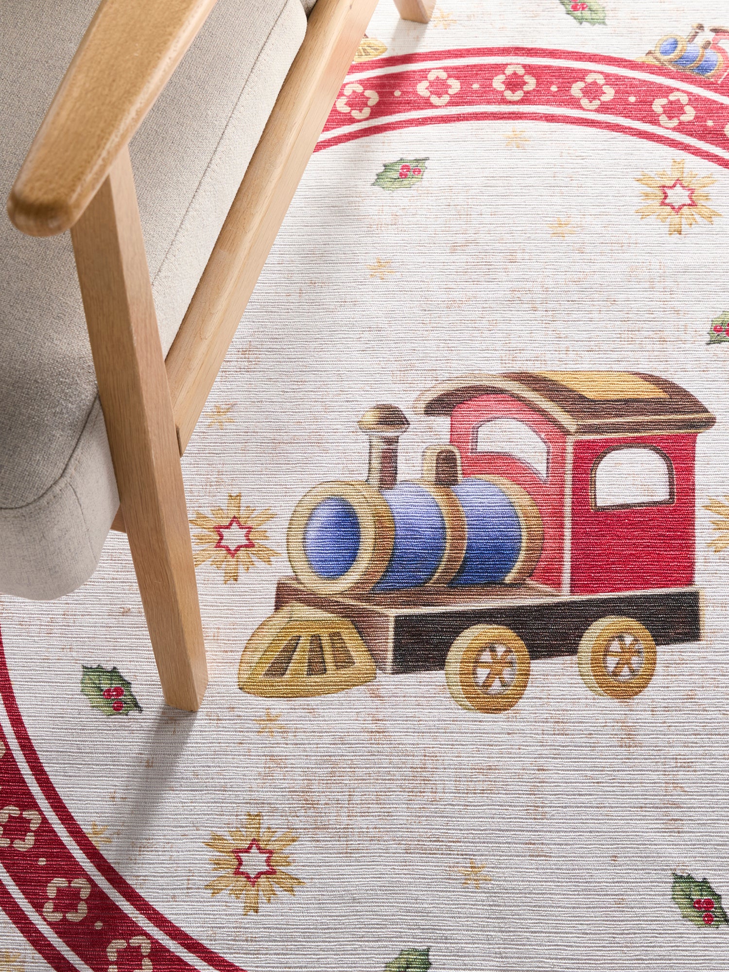 VILLEROY & BOCH TOY'S DELIGHT LIMITED EDITION JULETÆPPE, JULETOG CREME-RØD