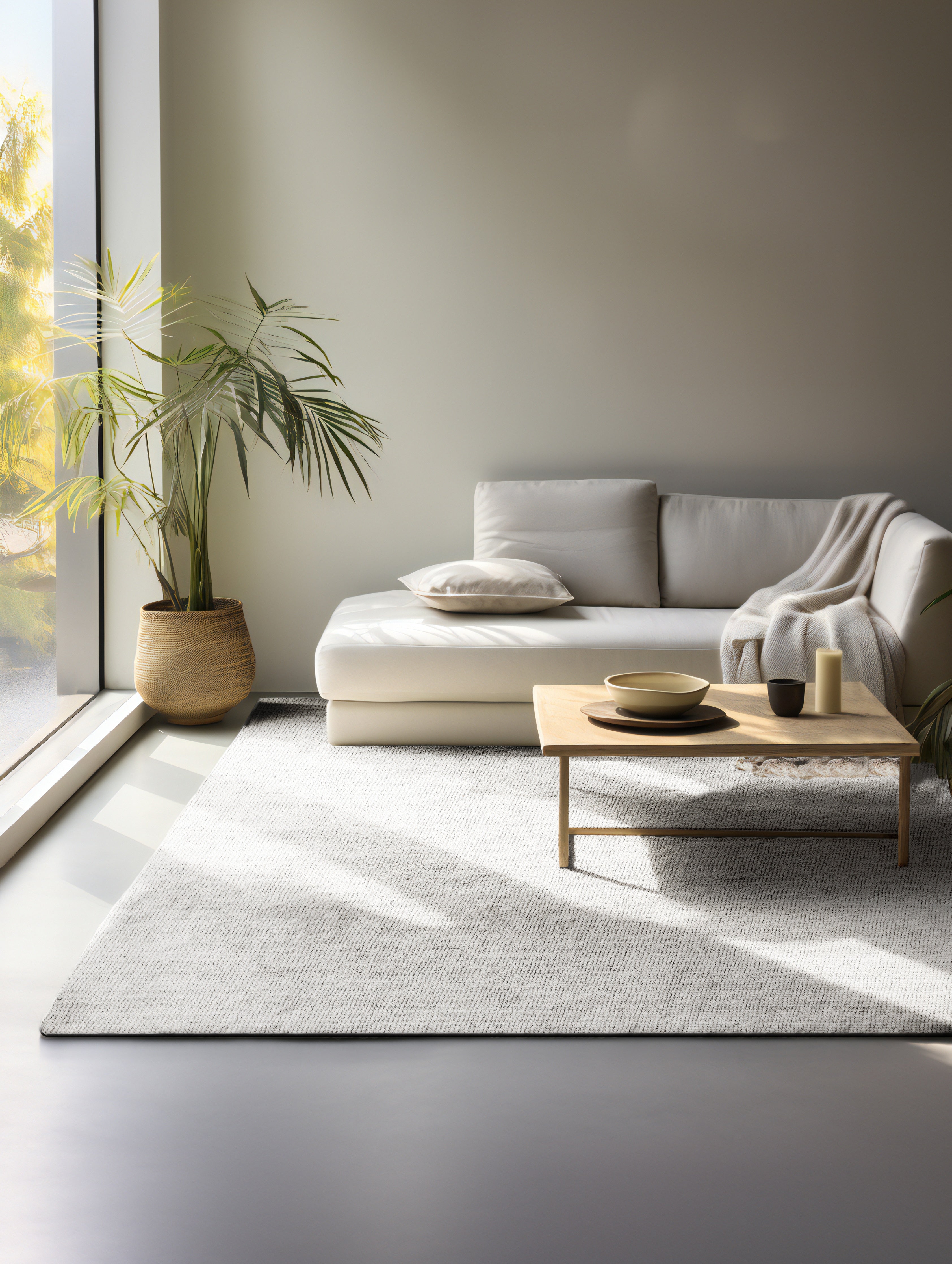 BOUCLE JUTE TÆPPE JAIPUR, HVID