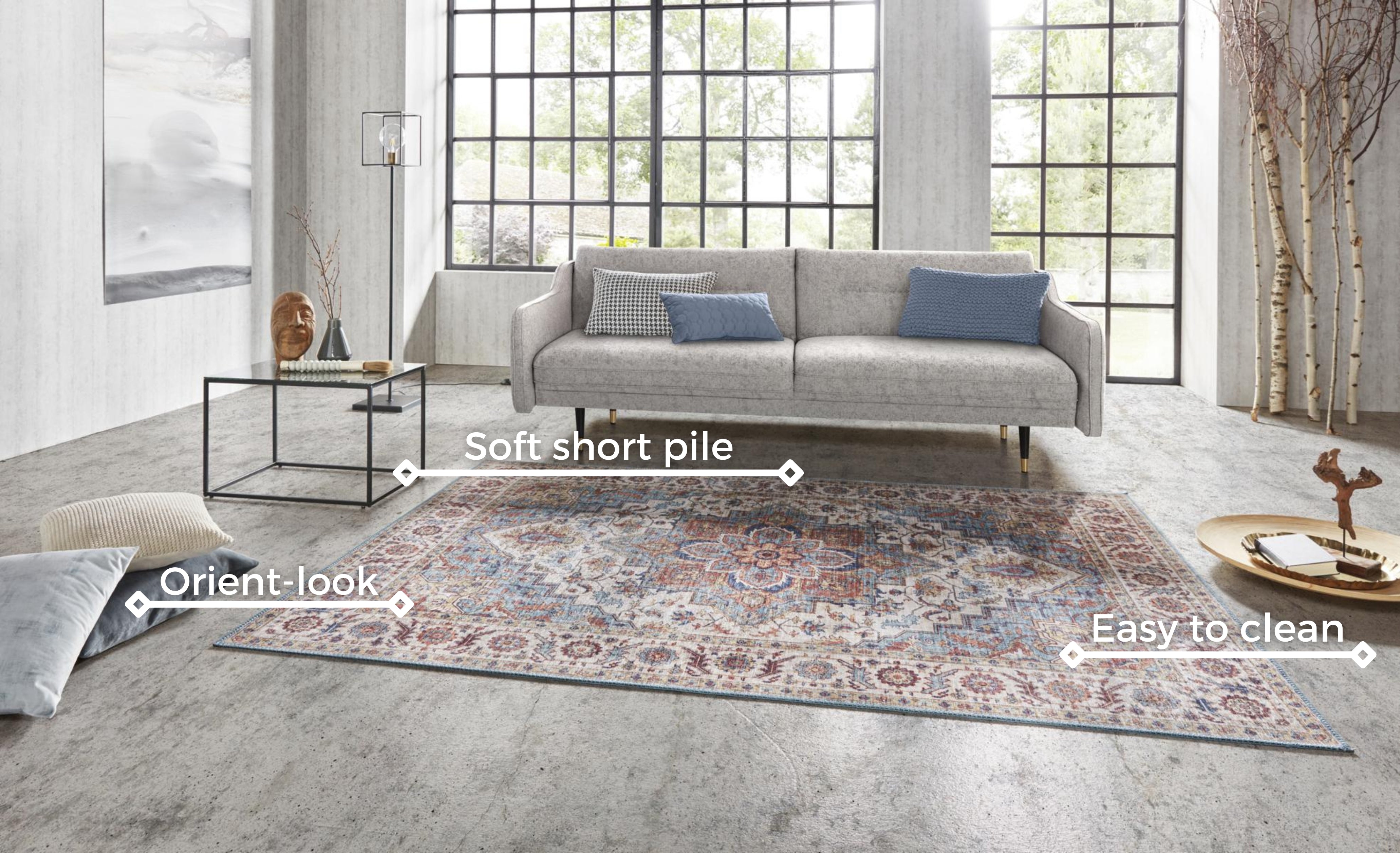 HANSE HOME ASMAR TÆPPE, CYAN-BLÅ 104002