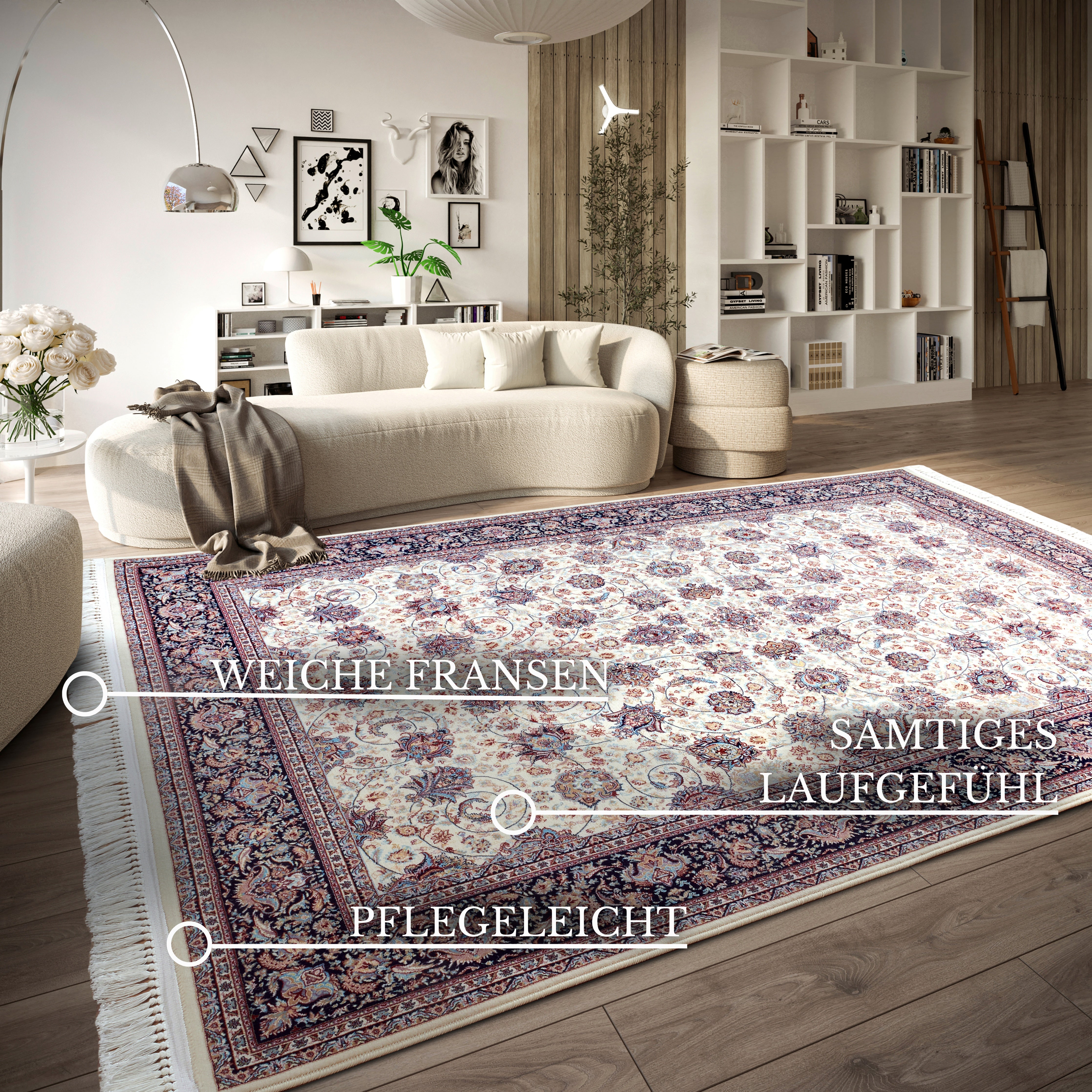 VILLEROY & BOCH 106131 ORIENTALSK TÆPPE, ALFRED CREME-BLÅ