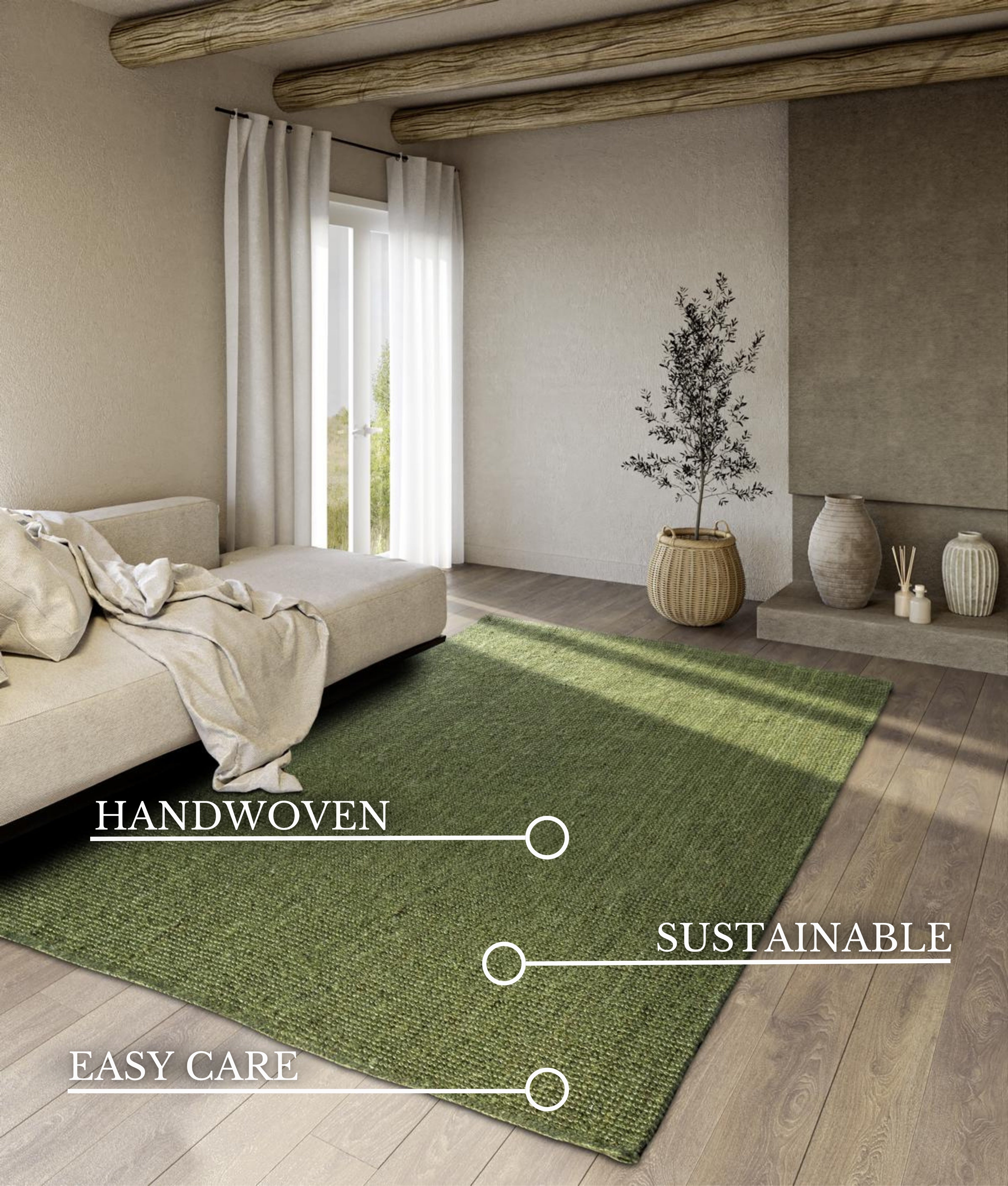 VILLEROY & BOCH 106068, JUTE TÆPPE ROSALIE JUNGLE GRØN