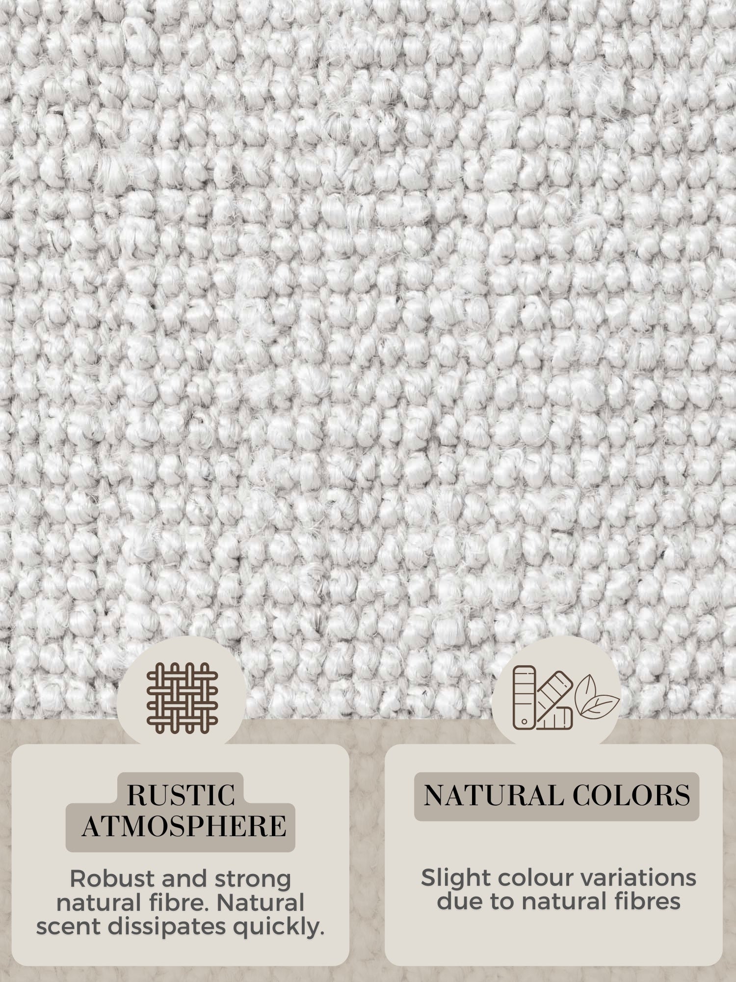 BOUCLE JUTE TÆPPE JAIPUR, HVID