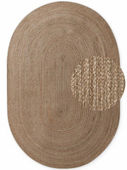 JUTE FLETET TÆPPE RANGPUR OVAL, NATURLIG GRÅBRUN