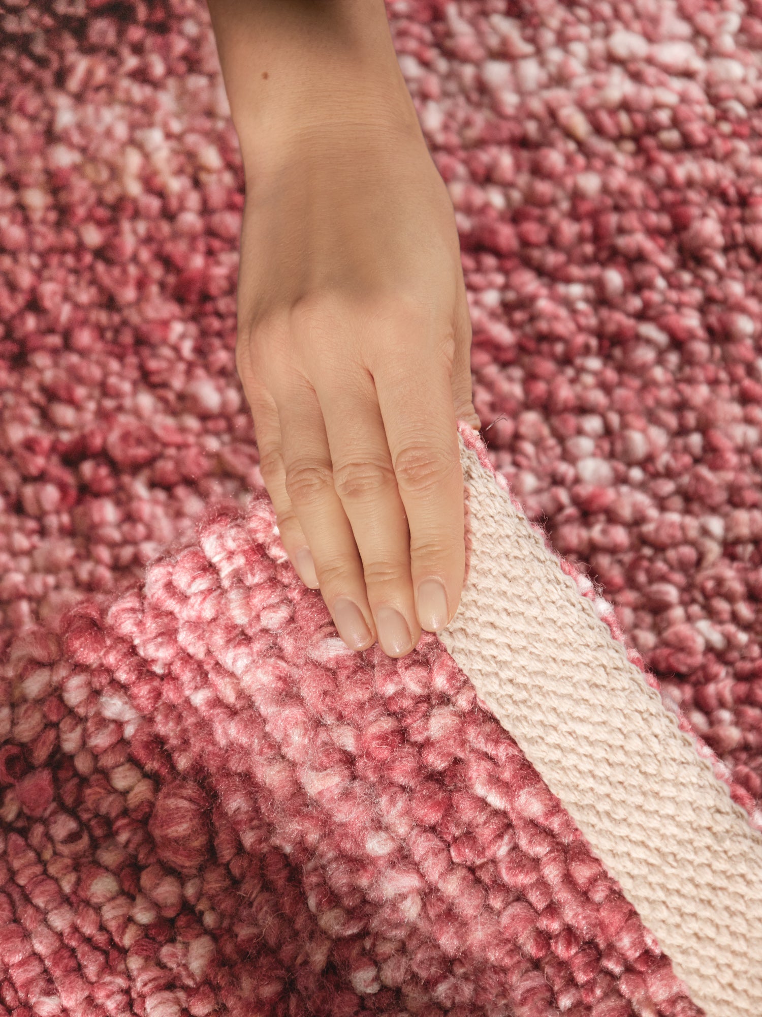 TED BAKER NOTTING HILL SOFT BOUCLE KORTLUVET TÆPPE, PORTOBELLO MØRK ROSA