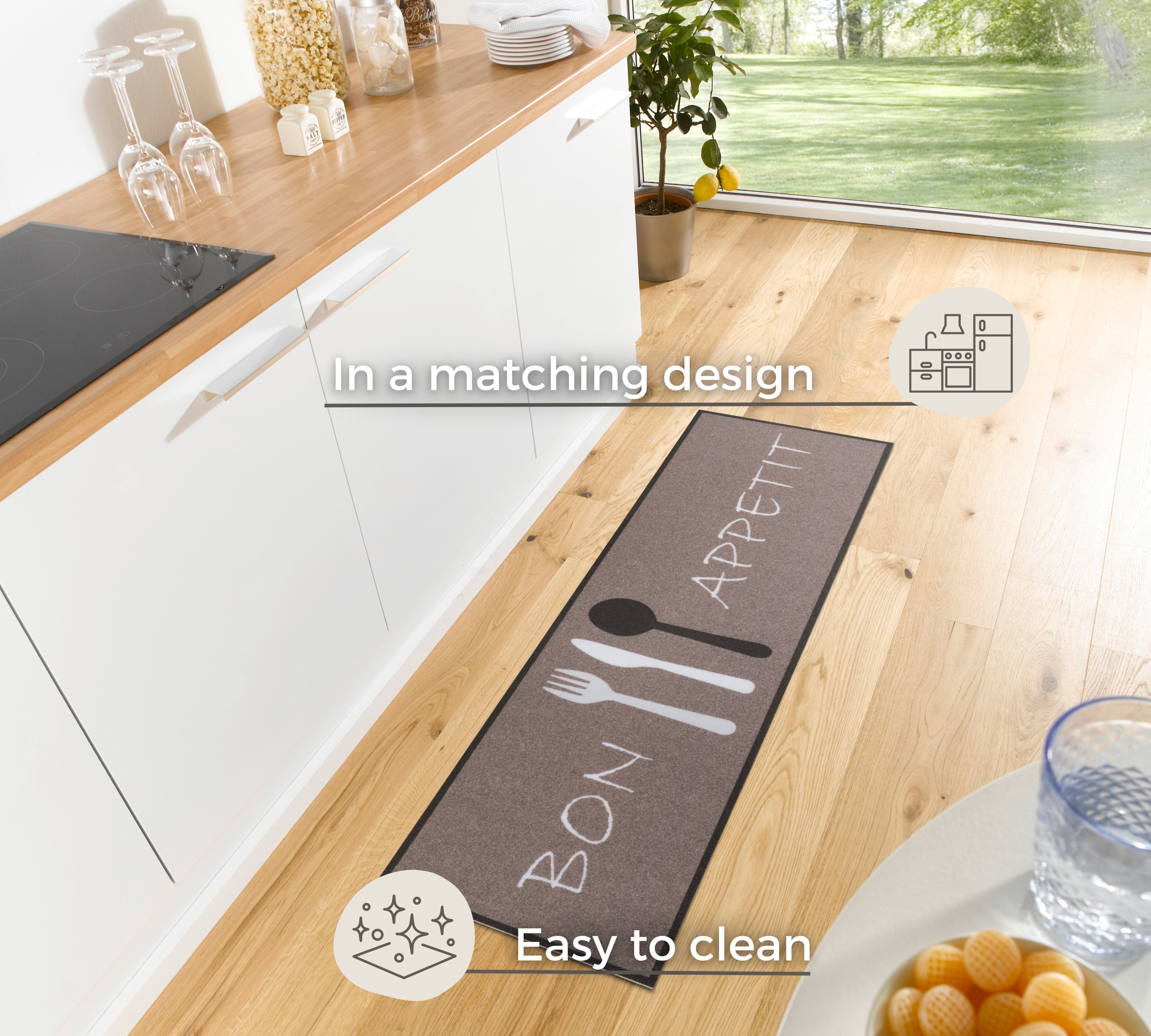 HANSE HOME COOK&CLEAN BON APPETIT KØKKENTÆPPE 105724, STR. 50x150 CM