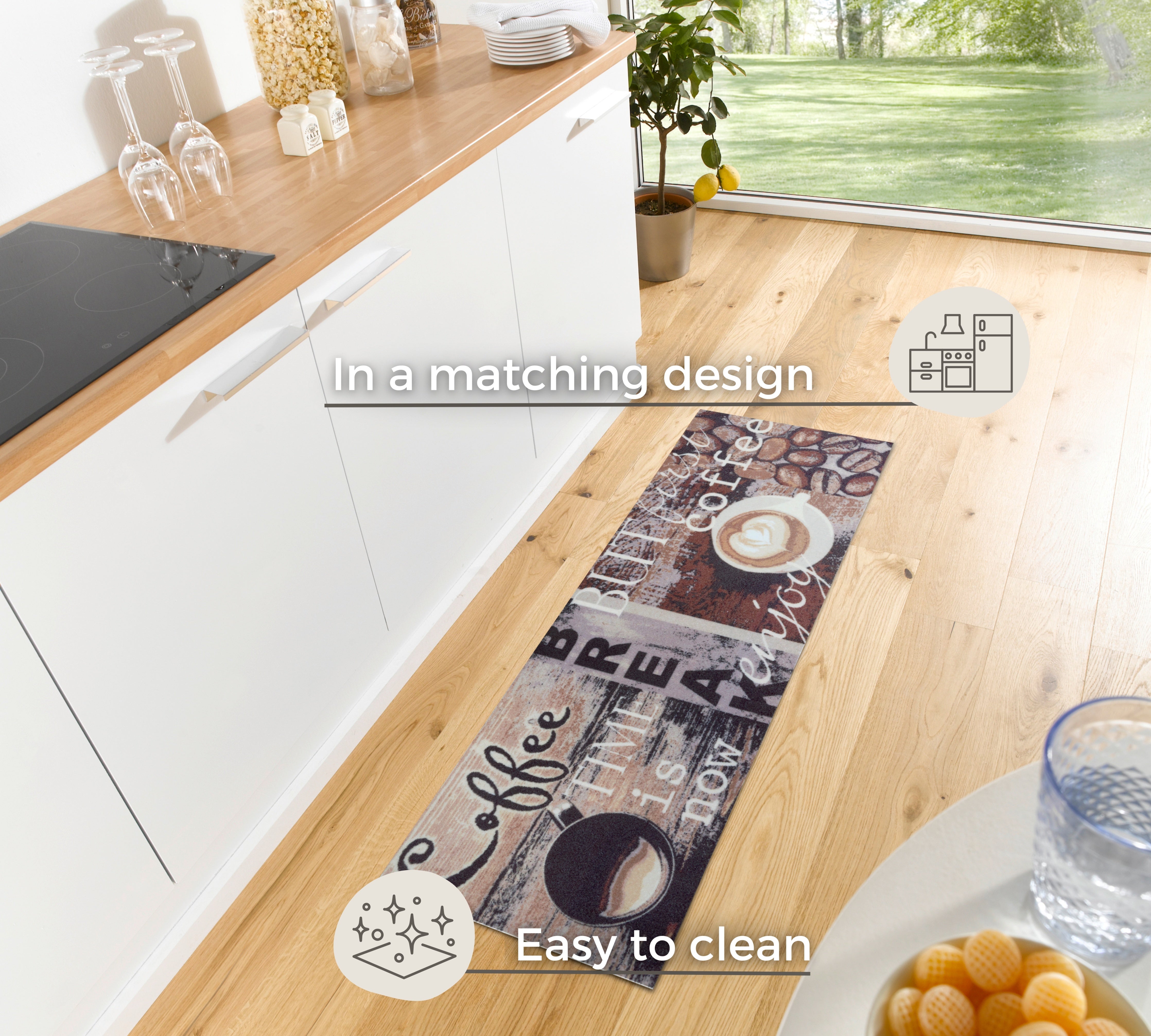 HANSE HOME COOK&CLEAN KAFFE PAUSE KØKKENTÆPPE 105722, STR. 50x150 CM