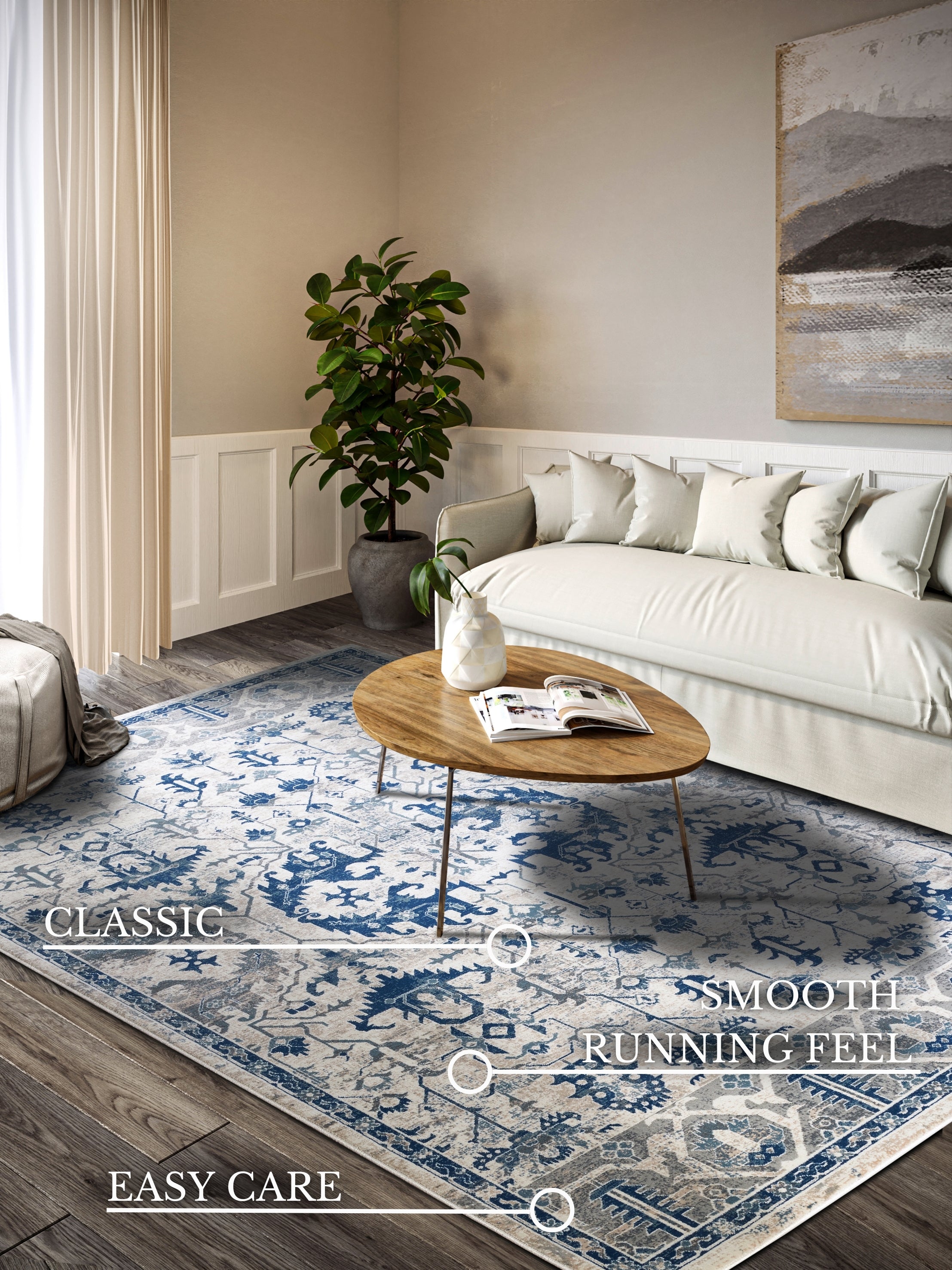 VILLEROY & BOCH 106121 ORIENTALSK TÆPPE, EMMANUEL CREME-BLÅ