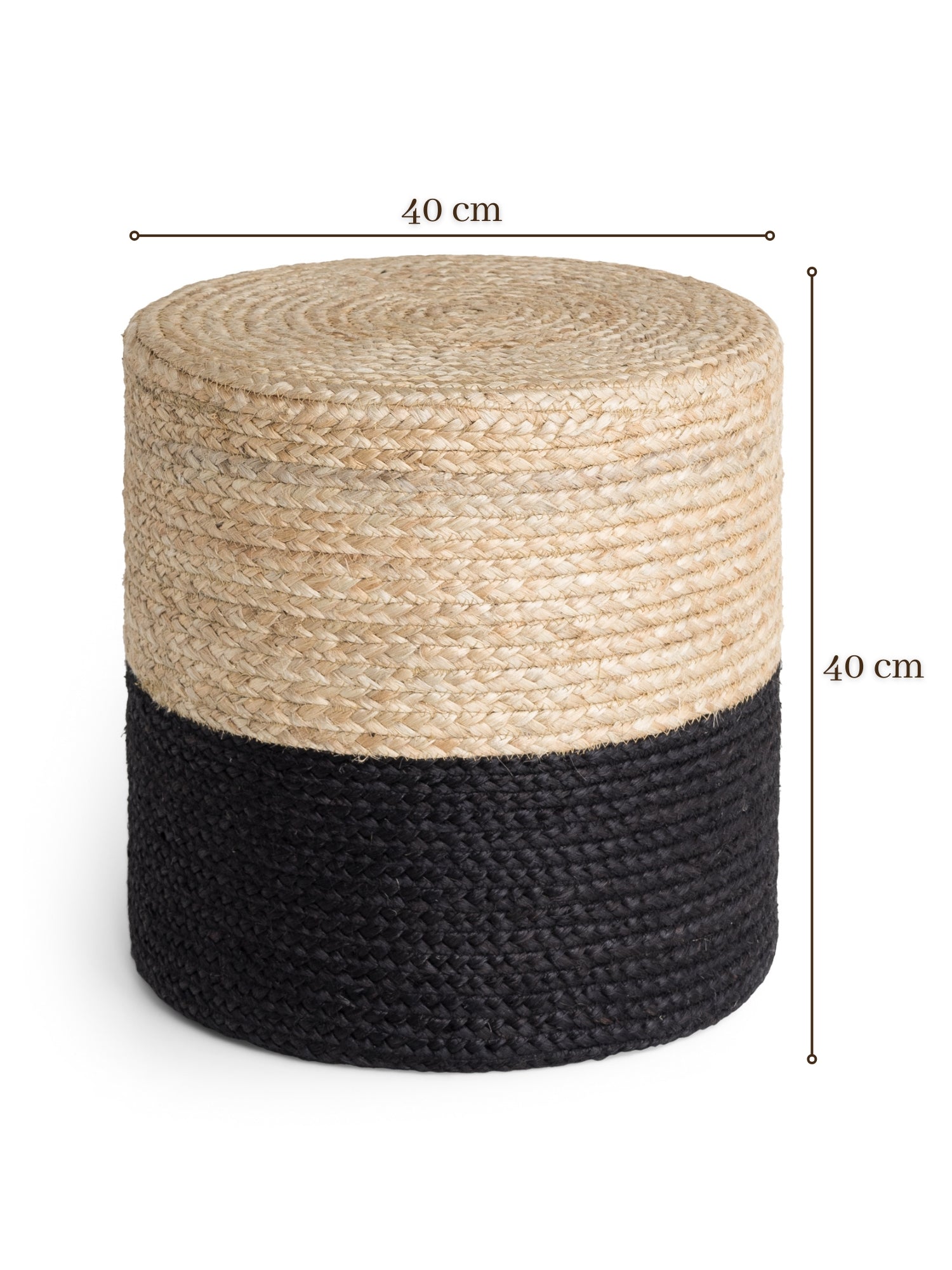 JUTZA JUTE PUF, 106237 NATURLIG GYLDEN-SORT