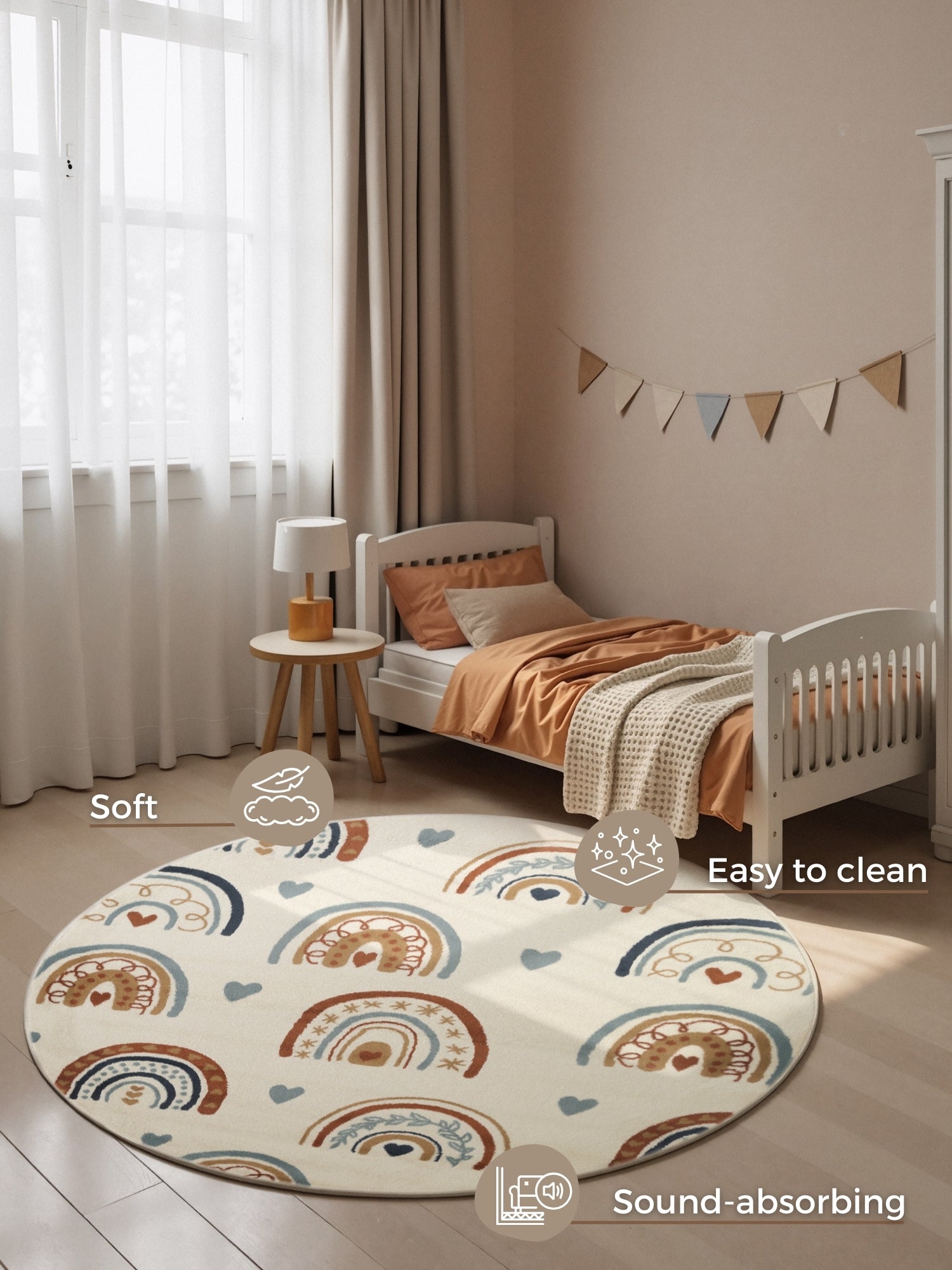 EVENTYR BØRNETÆPPE BOWIE, CREME MULTI