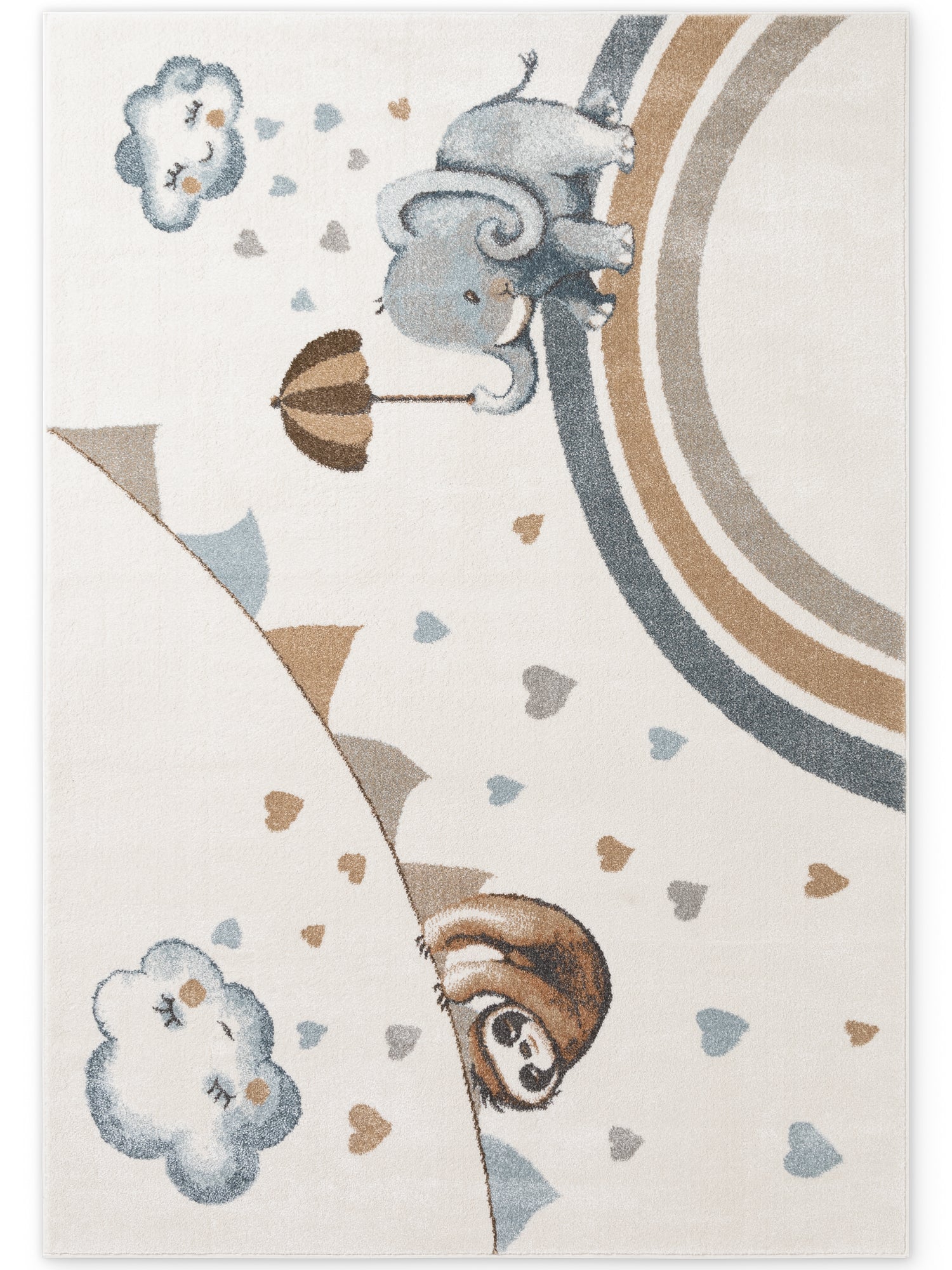 VILLEROY & BOCH BOHO KIDS BØRNETÆPPE - ELEFANT REGN, CREME MULTI 106306