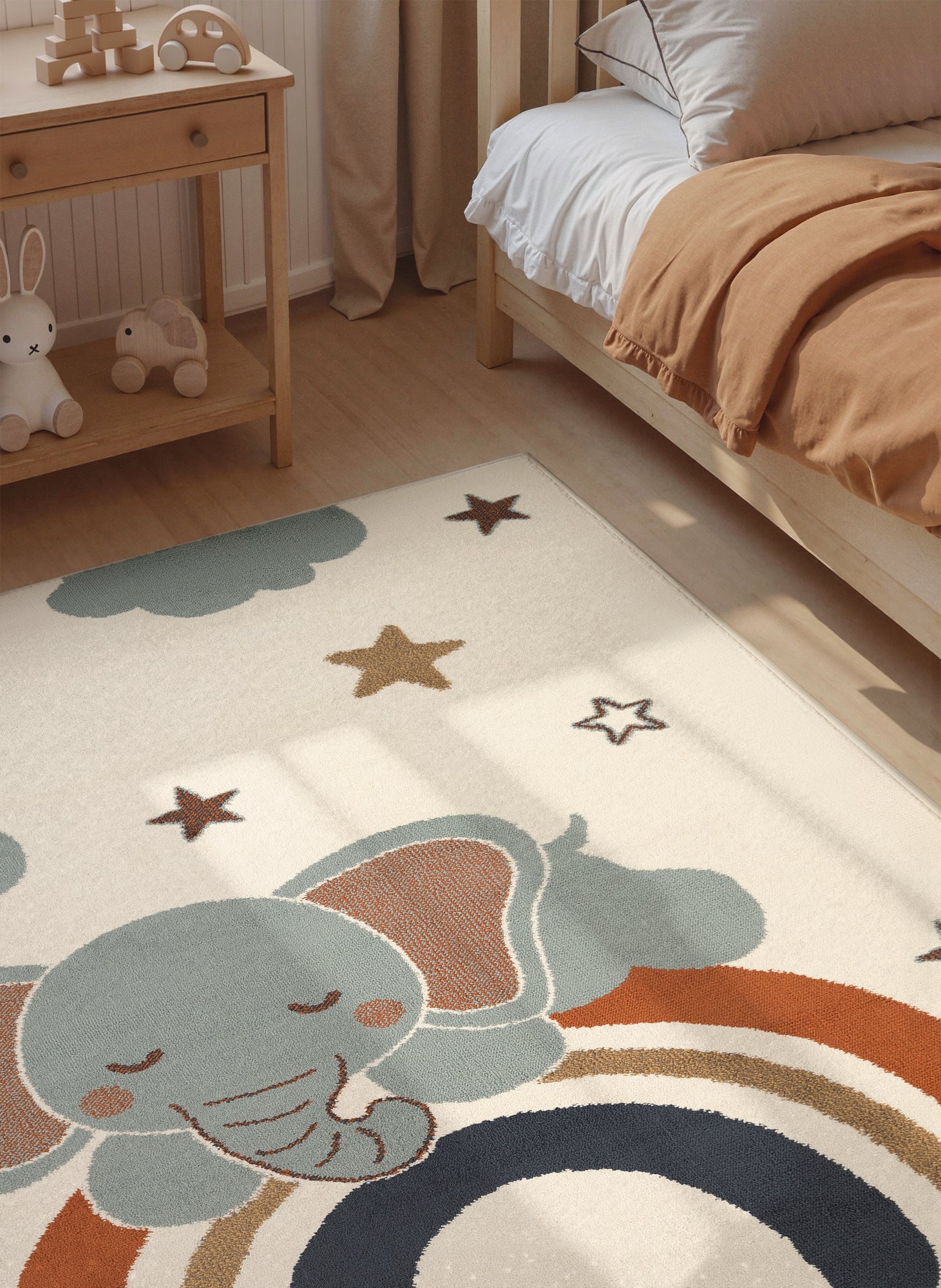 EVENTYR BØRNETÆPPE DREAMY JUMBO, CREME MULTI