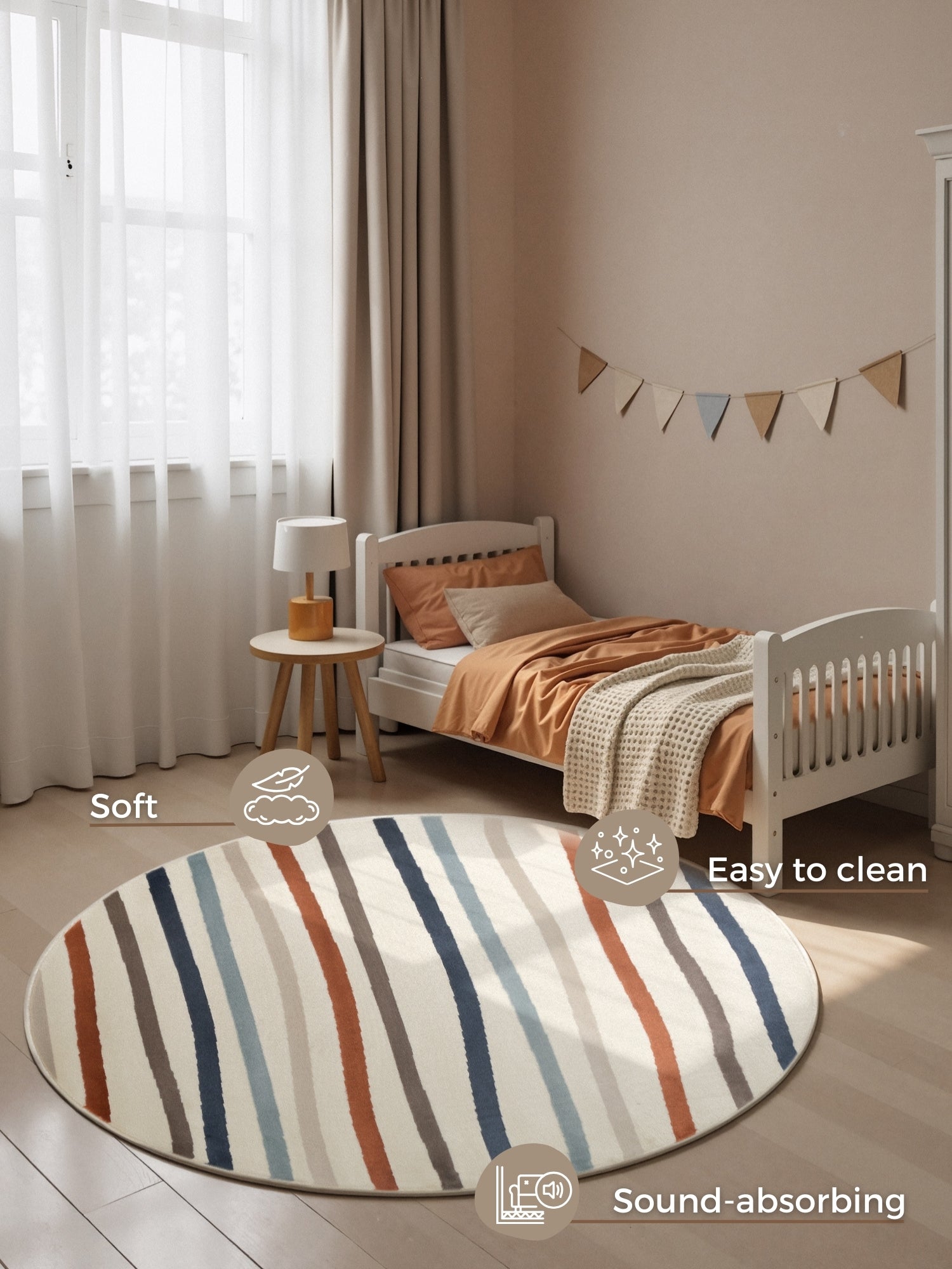 EVENTYR BØRNETÆPPE  LINNEA, CREME MULTI