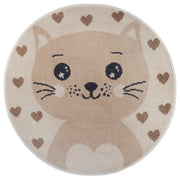 EVENTYR BØRNETÆPPE KAT, CREMEFARVET-BEIGE 105963