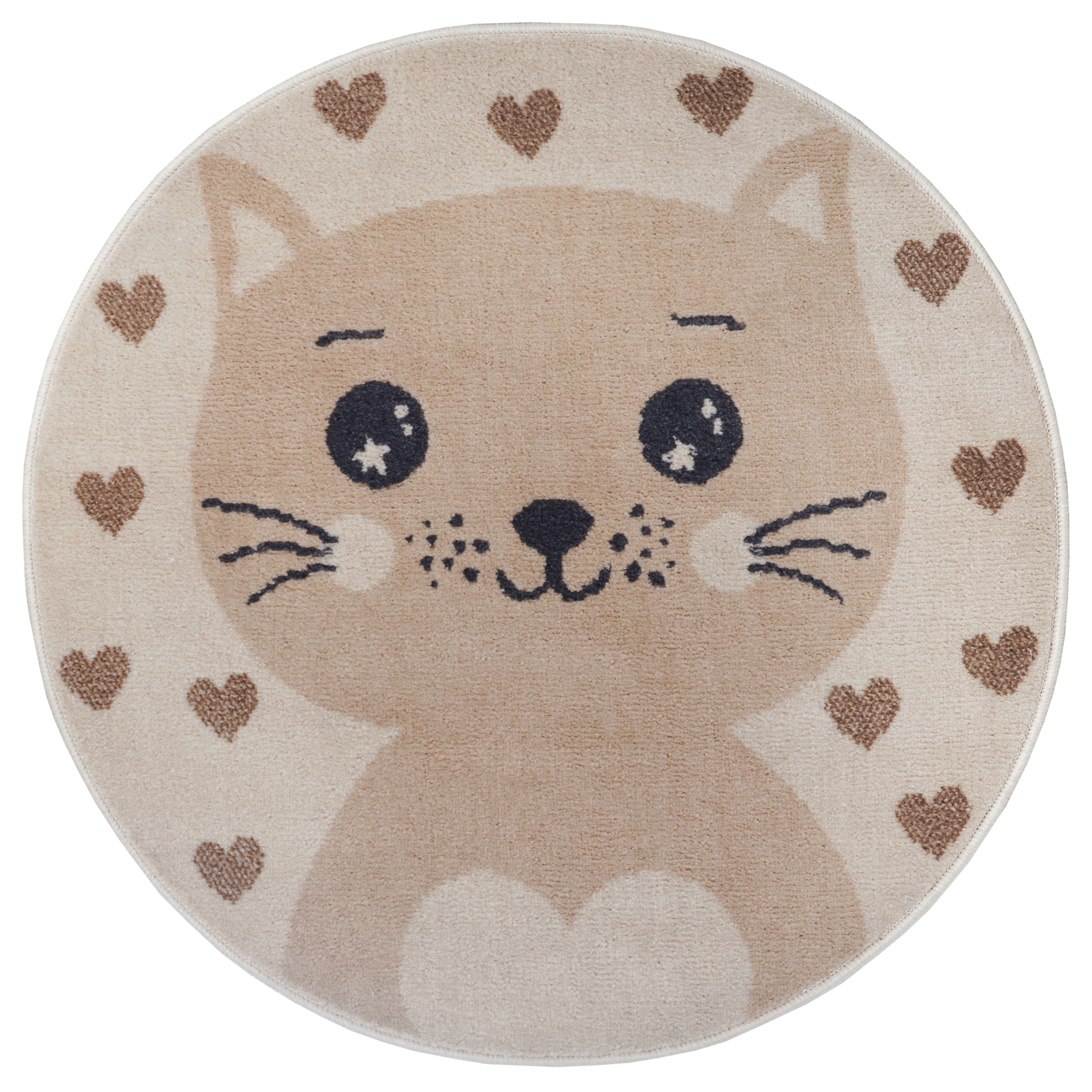 EVENTYR BØRNETÆPPE KAT, CREMEFARVET-BEIGE 105963
