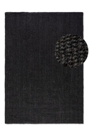BOUCLE JUTE TÆPPE, MØRK SORT - 105976