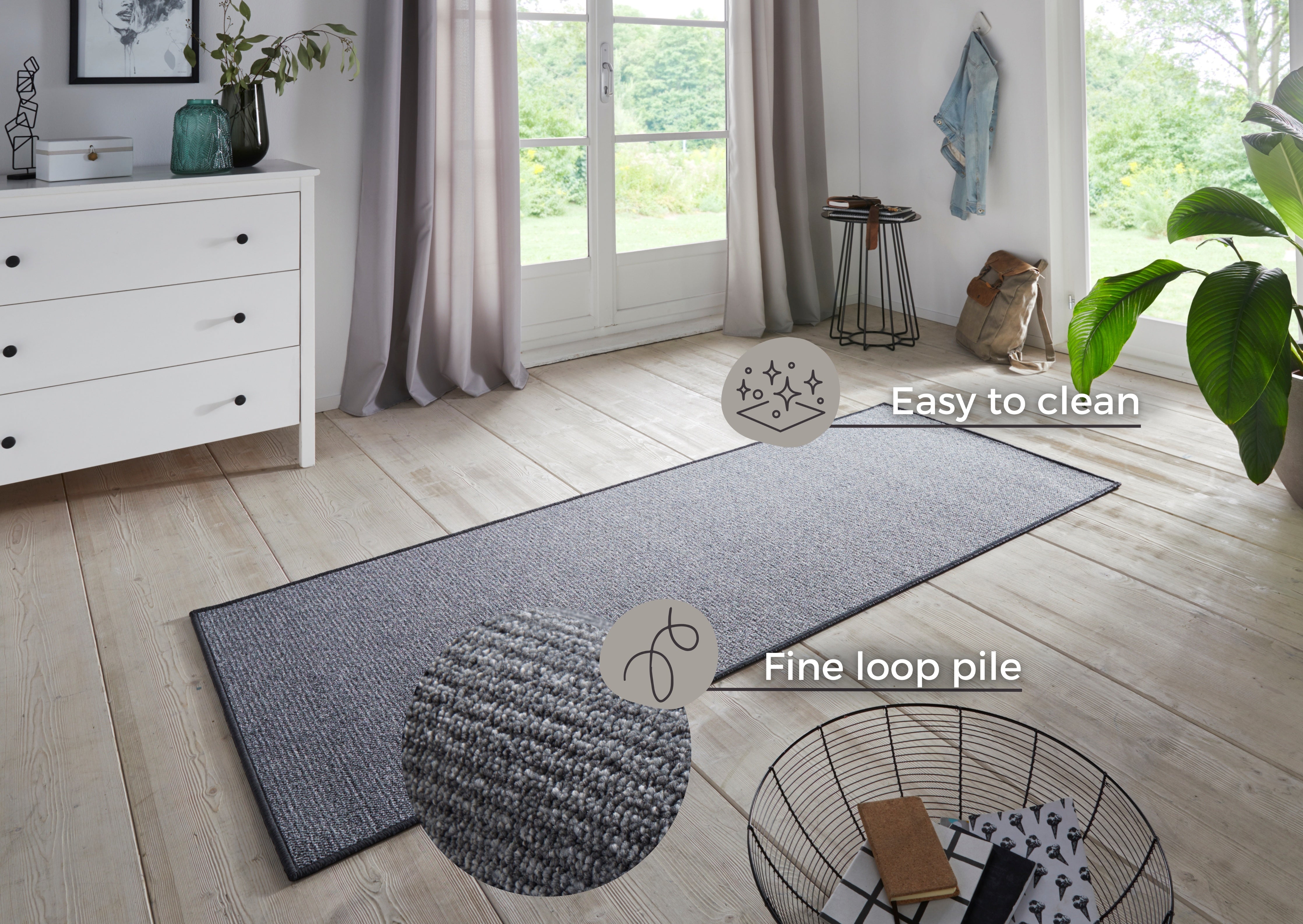 HANSE HOME BOUCLÉ TÆPPELØBER, GRÅ 104433