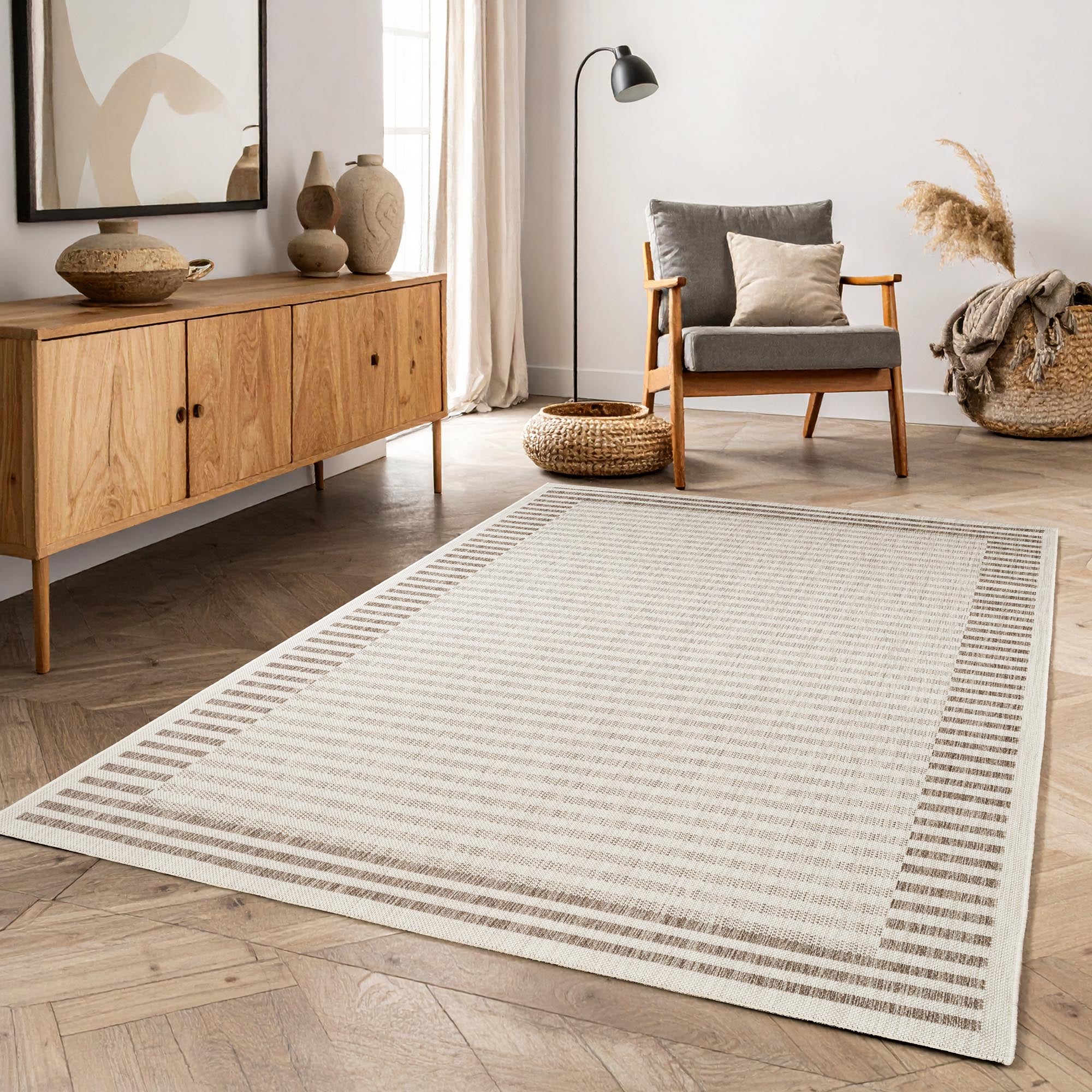 SUNSET FLADVÆVET TÆPPE, 200 BEIGE