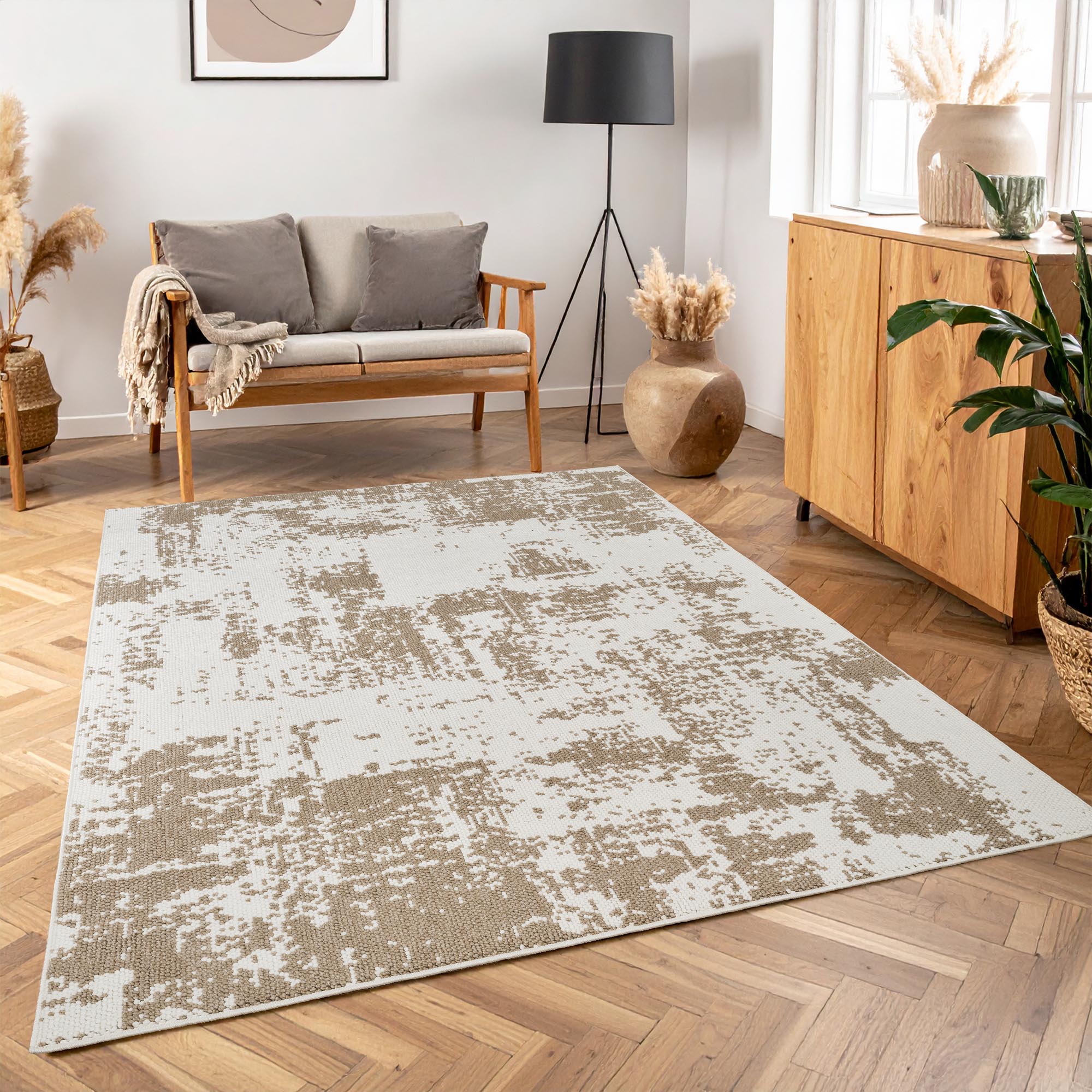 TUFFY MODERNE TÆPPE, 100 HVID-BEIGE