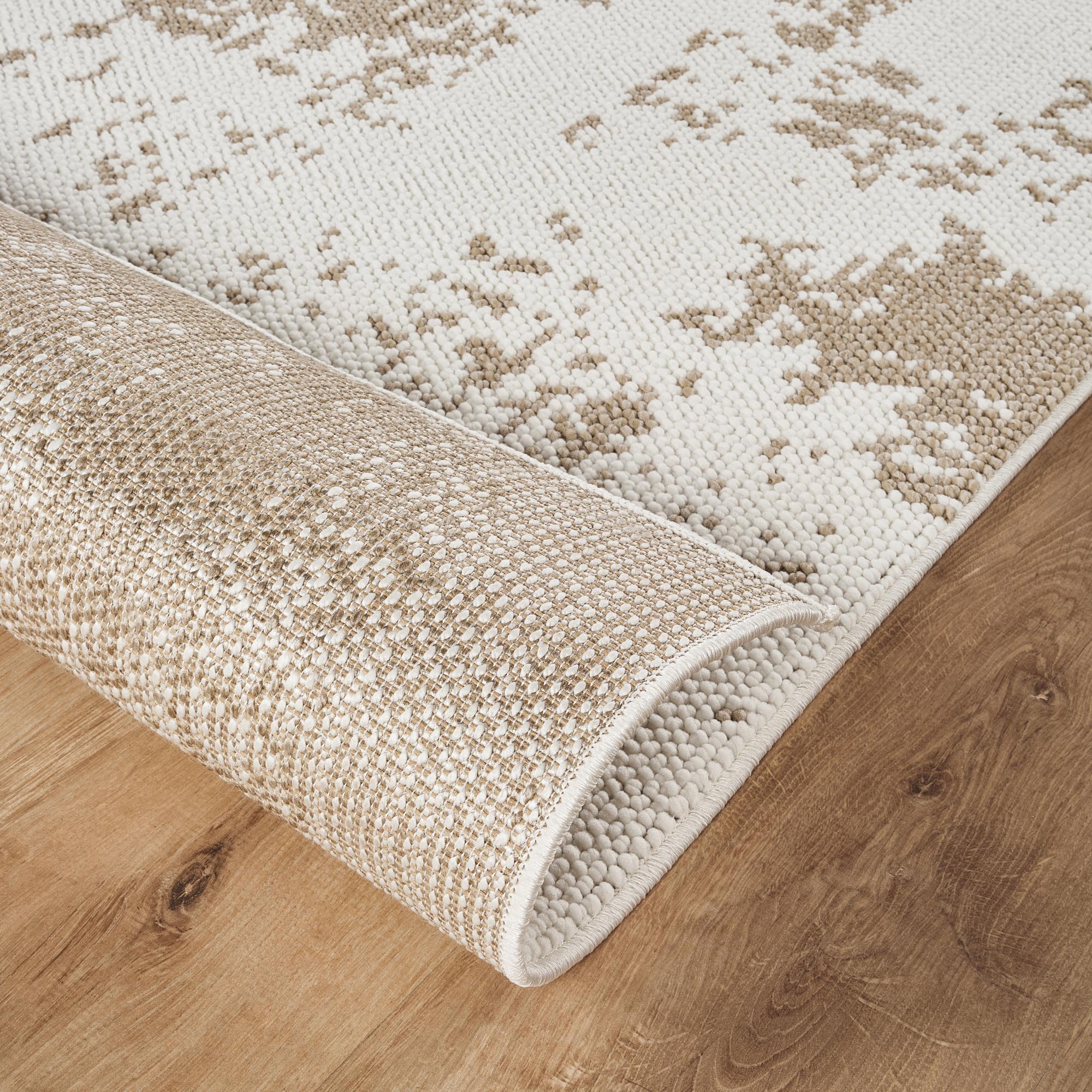 TUFFY MODERNE TÆPPE, 100 HVID-BEIGE