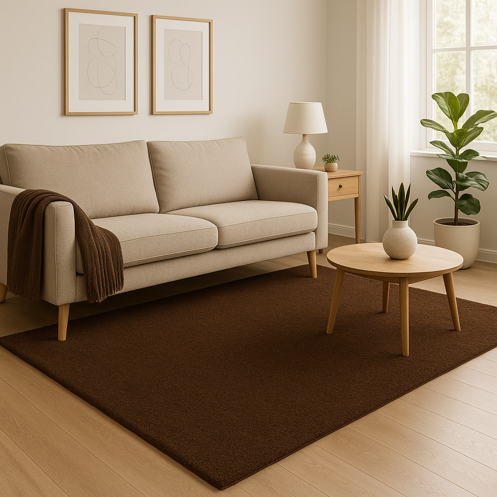 NORDIC SOFT MODERNE KORTLUVET TÆPPE/MÅTTE/LØBER, 72 MOCHA