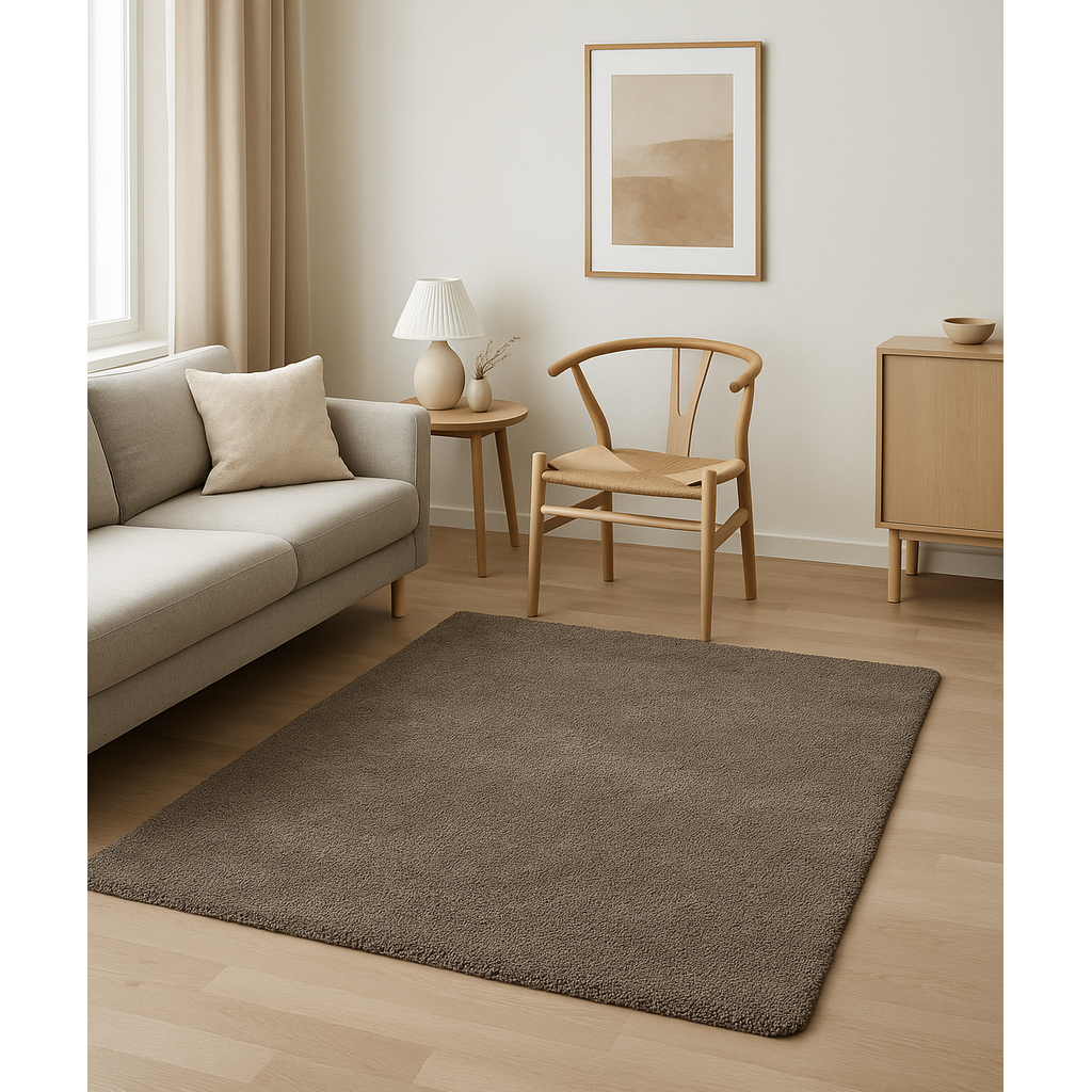 NORDIC SOFT MODERNE KORTLUVET TÆPPE/MÅTTE/LØBER, 78 TAUPE