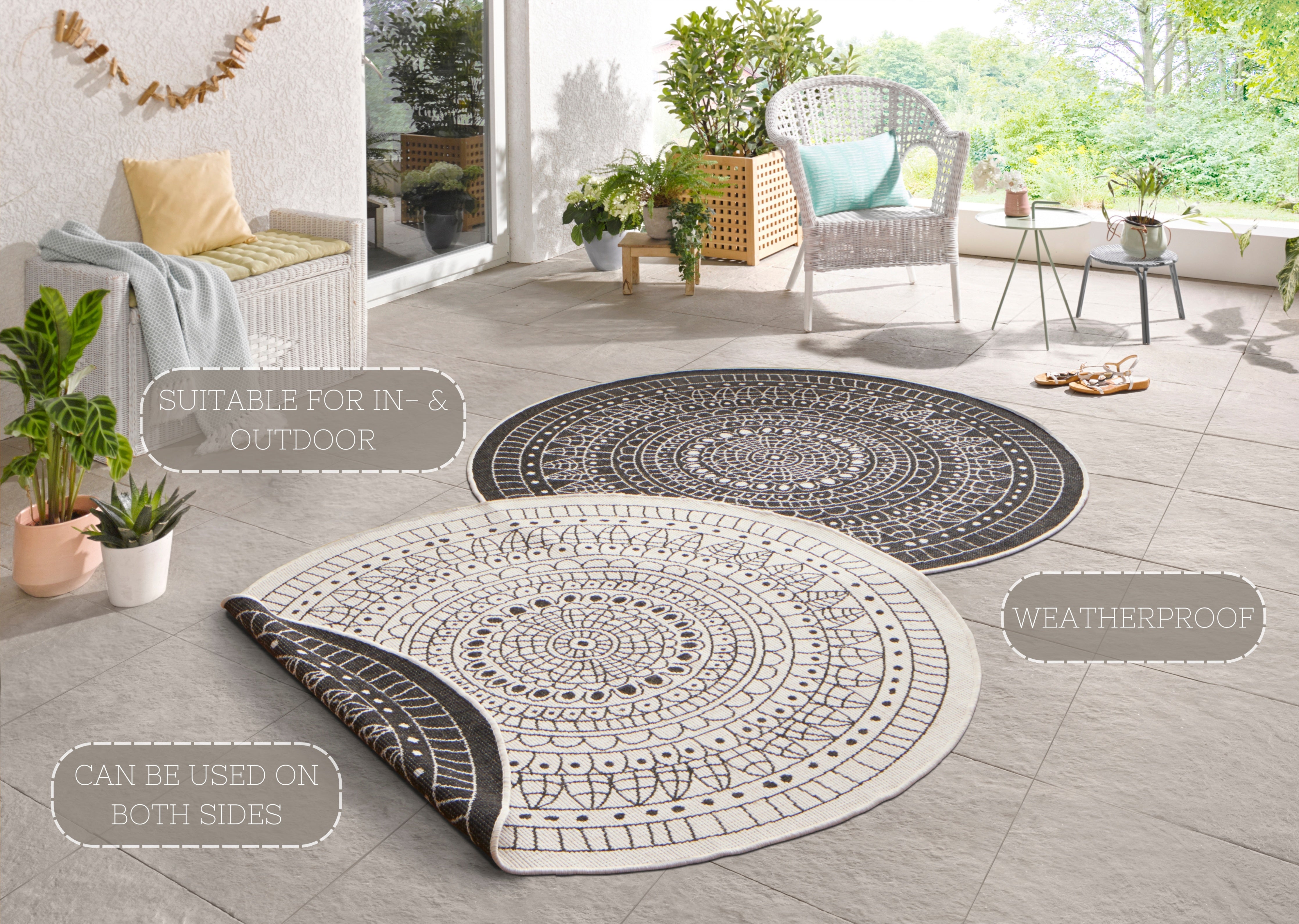 HANSE HOME TWIN TÆPPE, SORT-CREME 103101