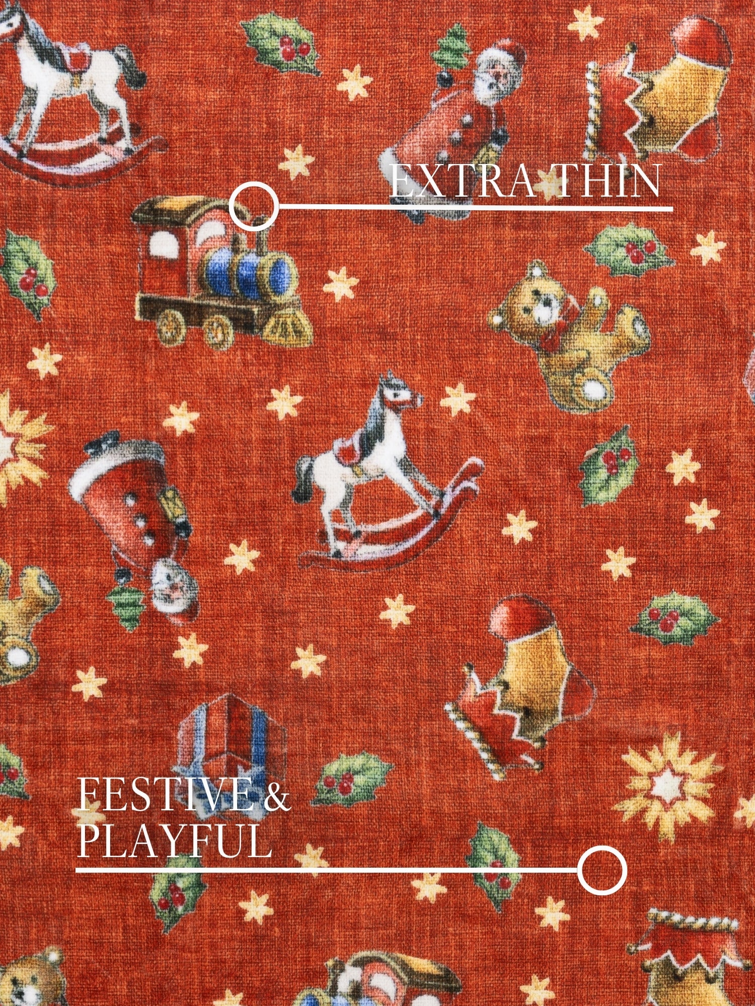 VILLEROY & BOCH TOY'S DELIGHT DESIGN TÆPPE NOSTALGIC NOEL RØD GRØN