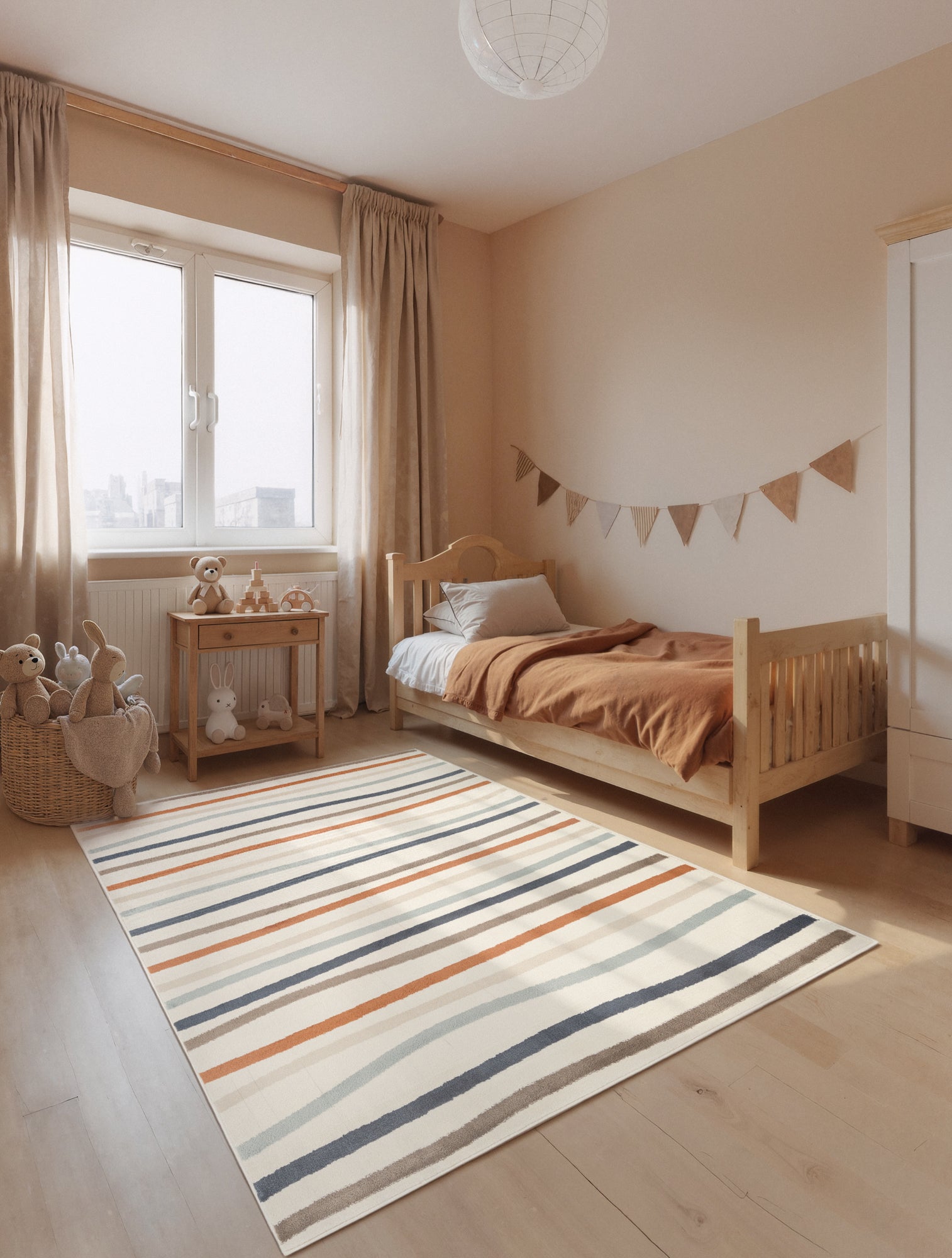 EVENTYR BØRNETÆPPE  LINNEA, CREME MULTI