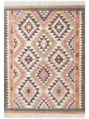 ROYA AFGHANSK HÅNDVÆVET KELIM TÆPPE, 106260 CREME-MULTI