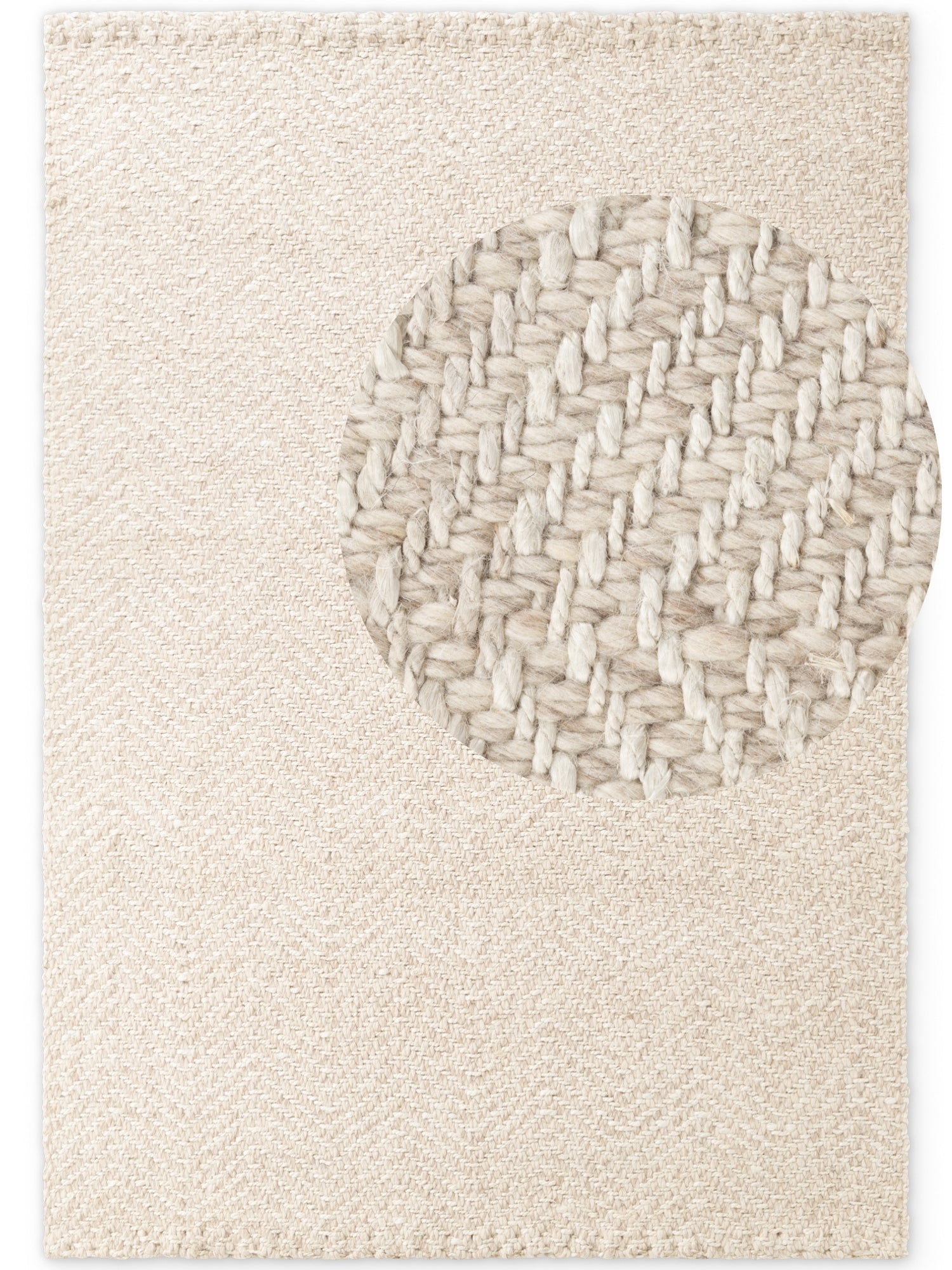 MAGNOLIA ULD & JUTE TÆPPE, 106238 NATUR-HVID